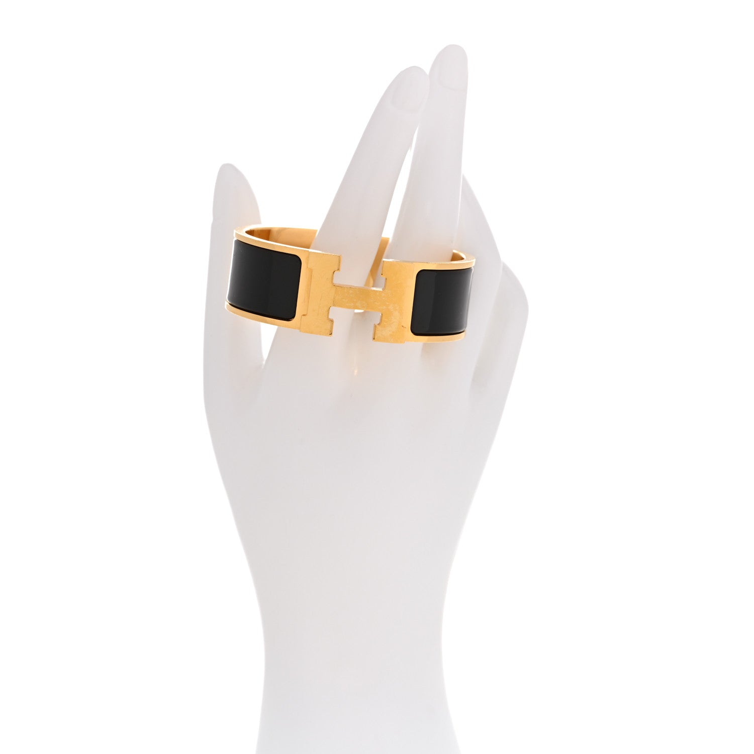 Enamel Wide Clic Clac H Bracelet PM Black