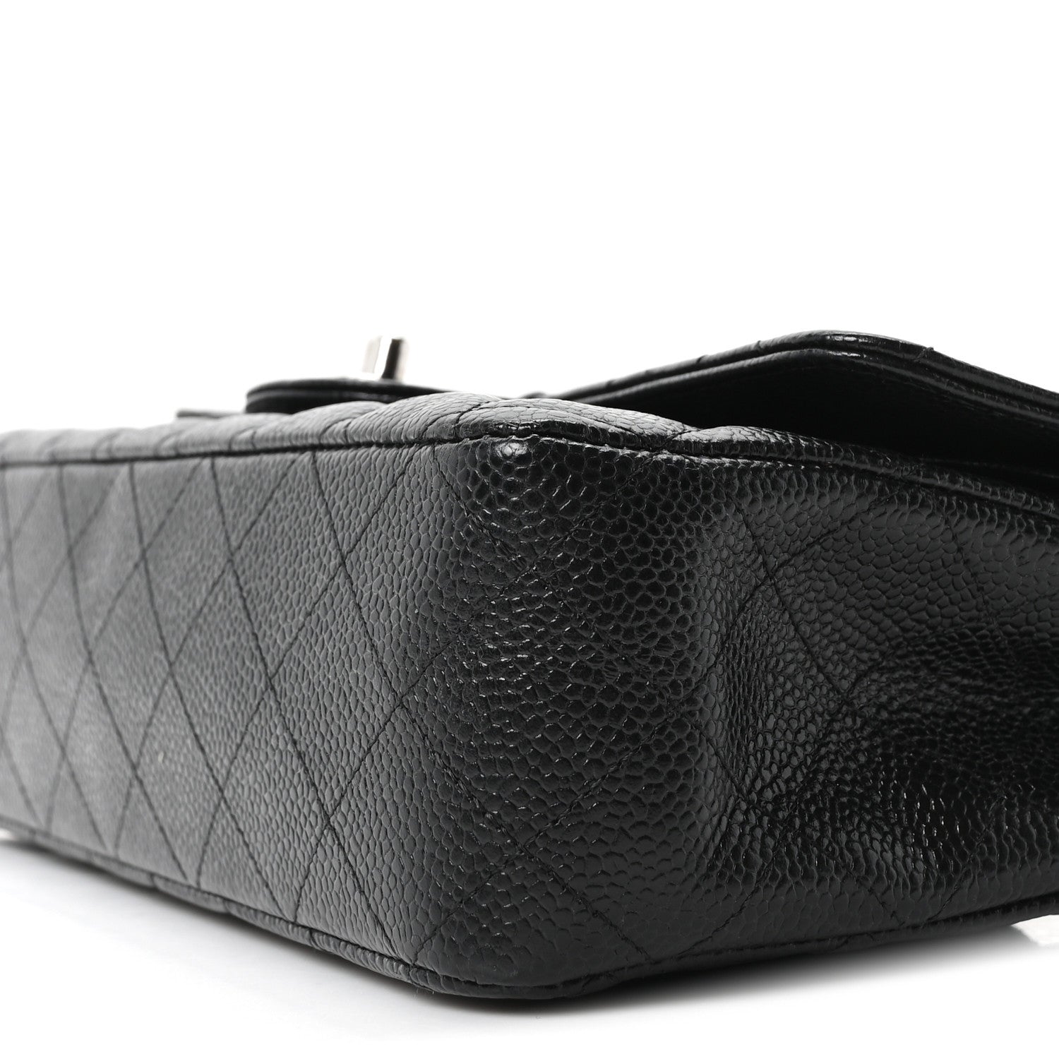 Caviar Quilted Medium Double Flap Black