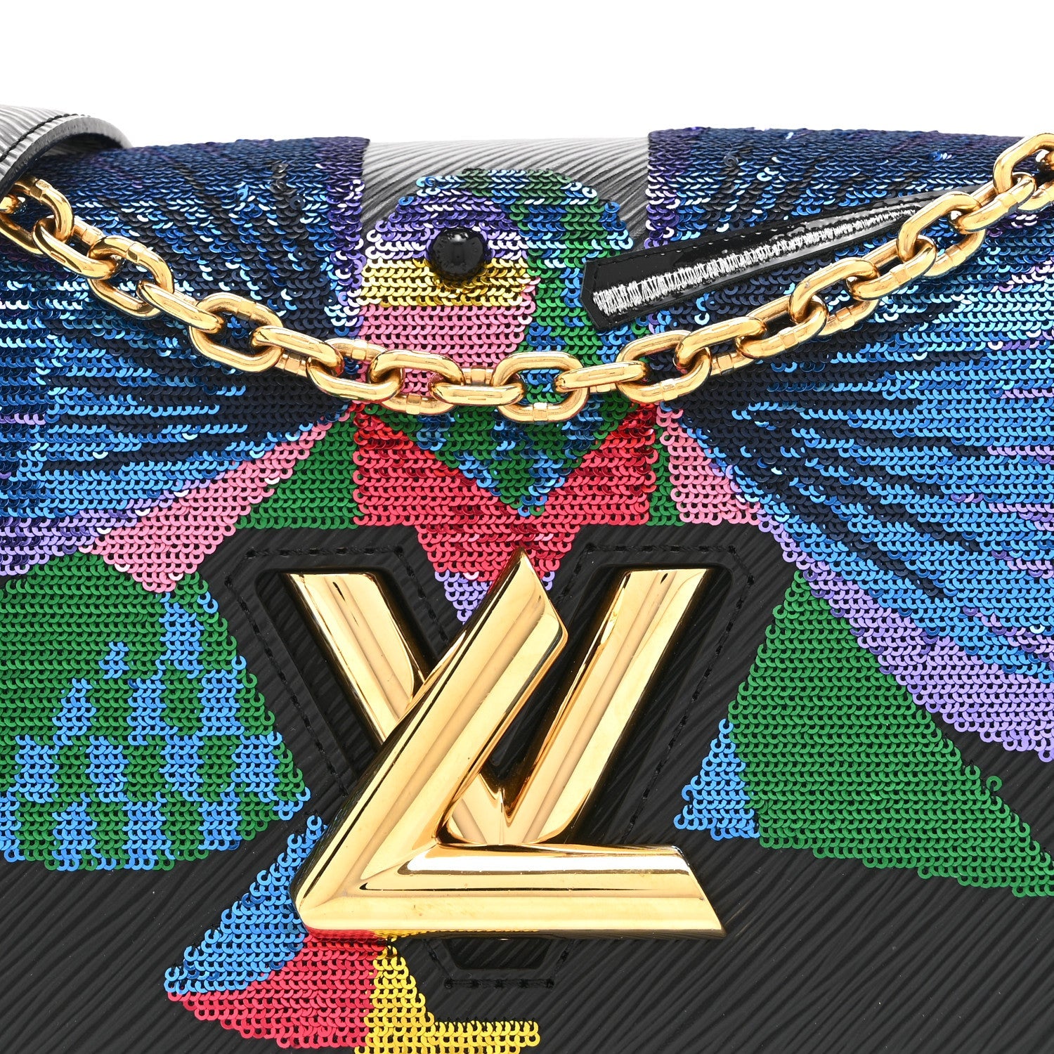 Epi Sequin Bird Twist Shoulder Bag MM Black