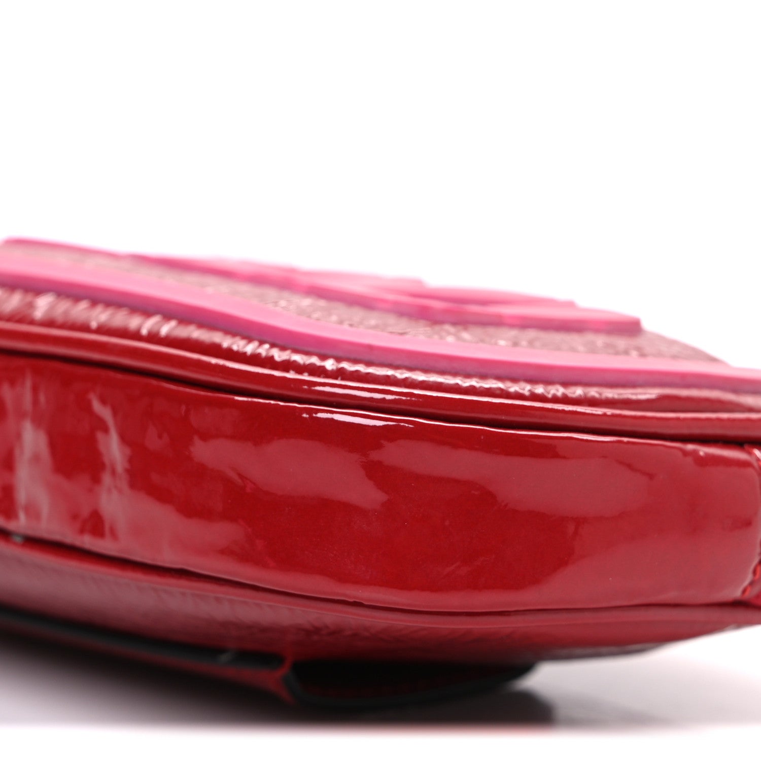 Patent Rubber Game Patch Logo Belt Bag  85 34 Hibiscus Red