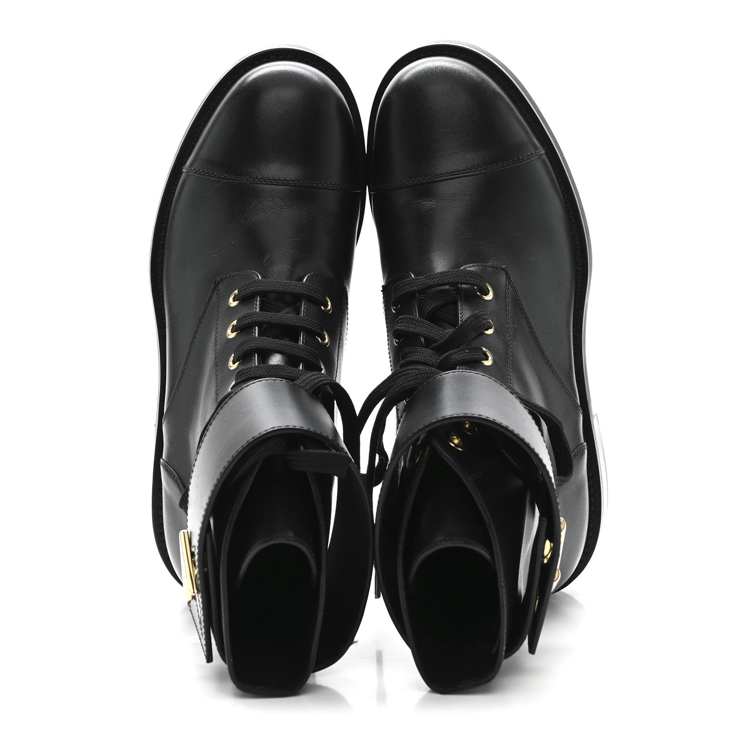 Calfskin Wonderland Flat Ranger Boots 37 Black