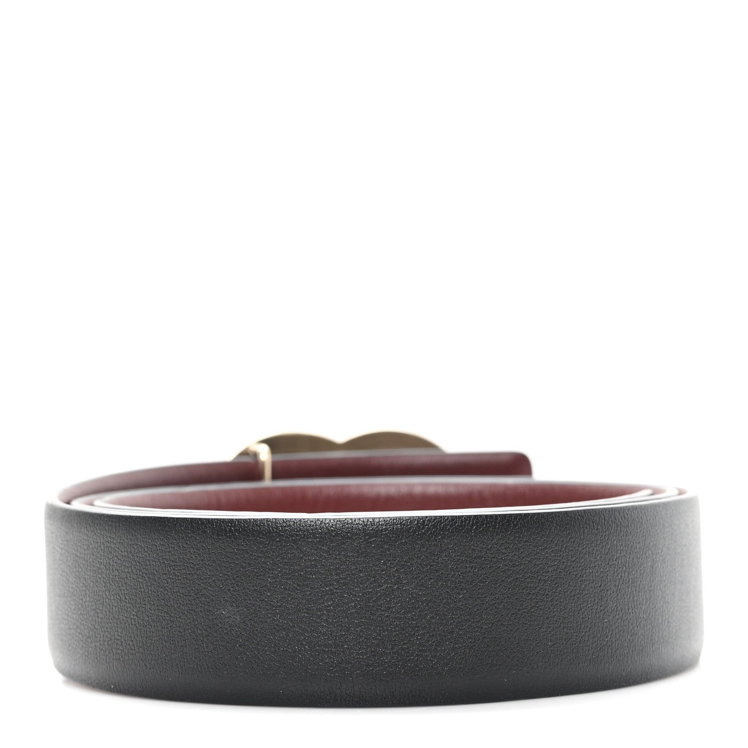 Calfskin CC Reversible Belt 85 34 Black Burgundy