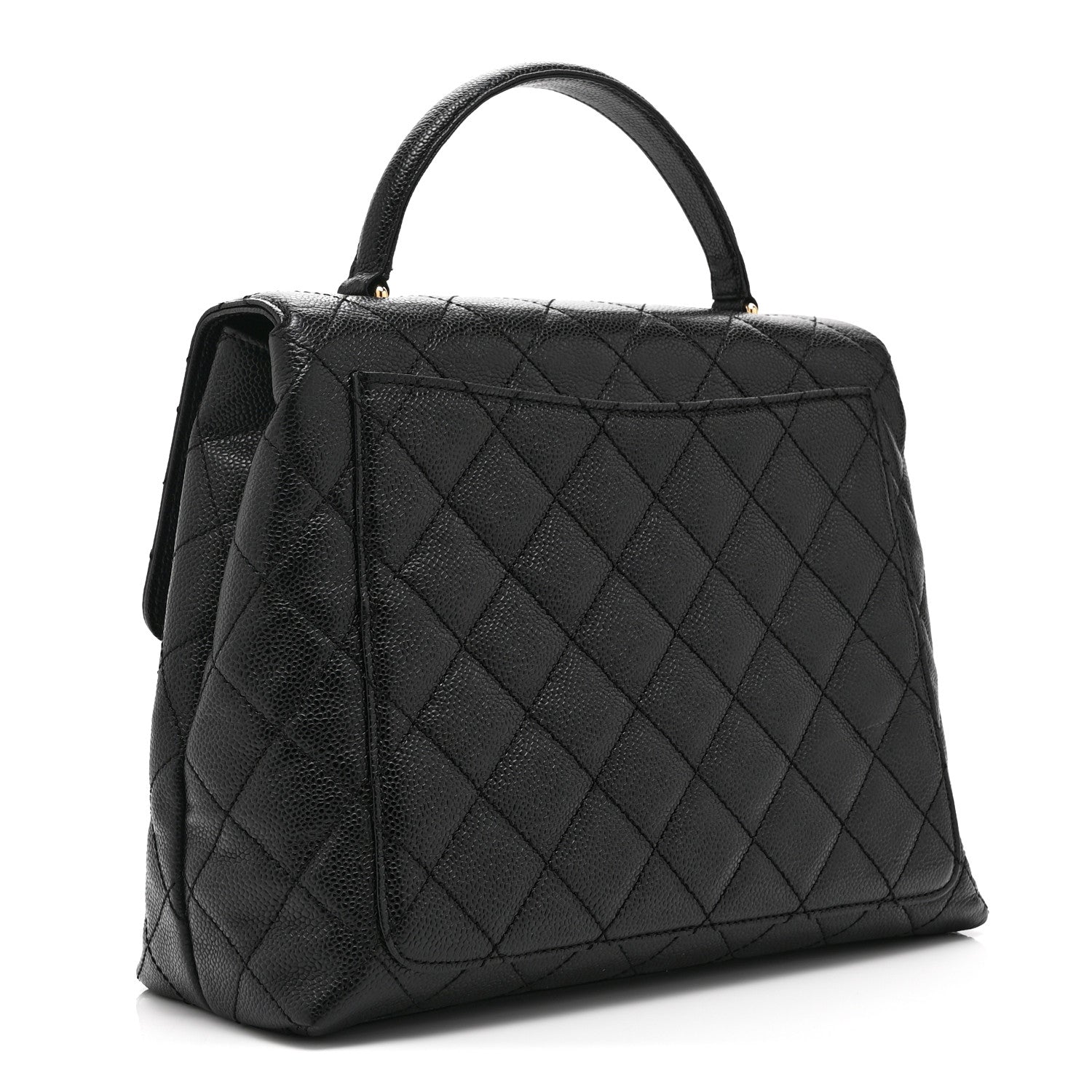 Caviar Quilted Jumbo Kelly Flap Black