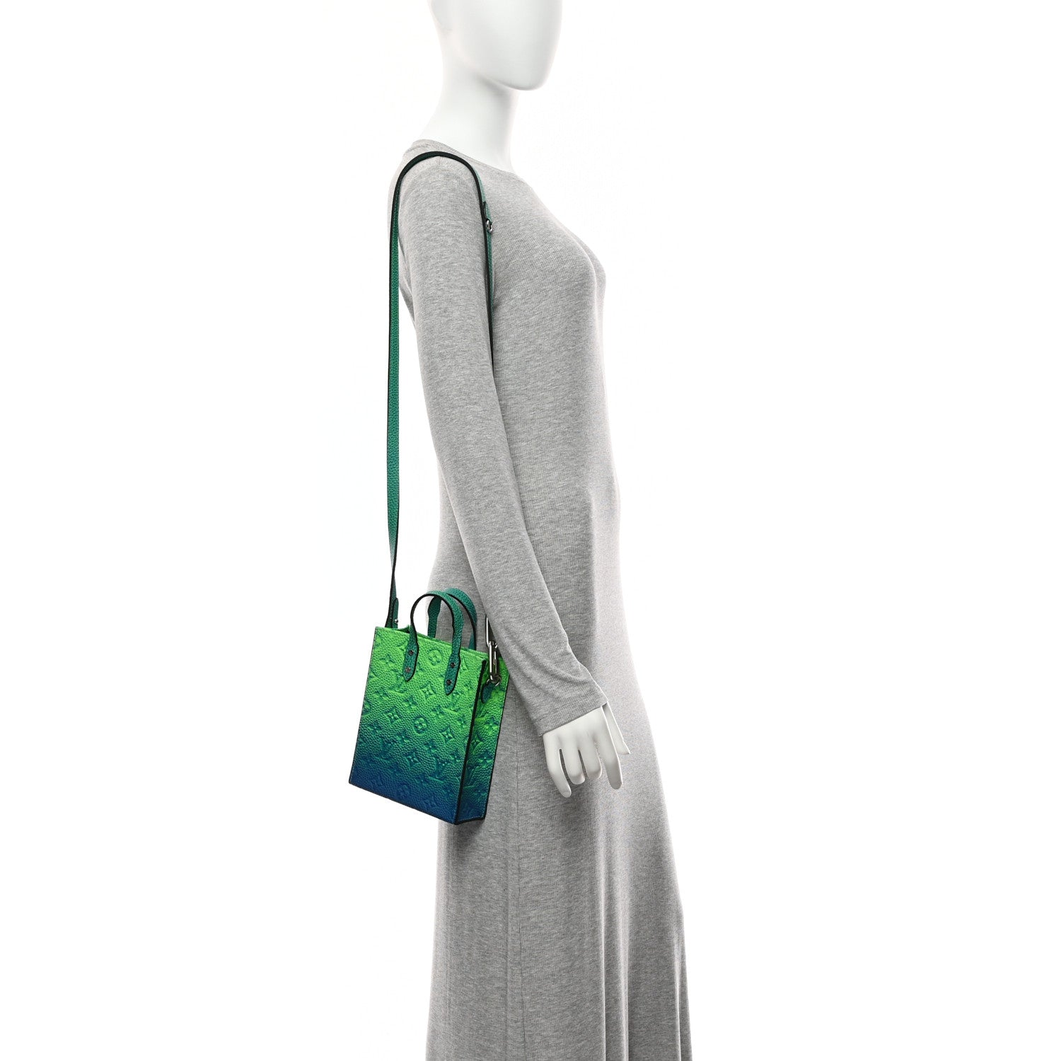 Taurillon Illusion Sac Plat XS Bleu Vert