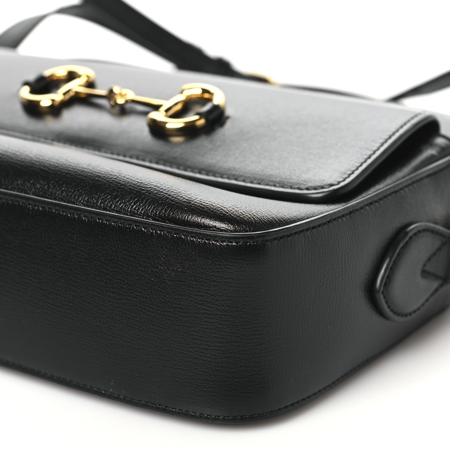 Textured Calfskin Small Horsebit 1955 Shoulder Bag Black