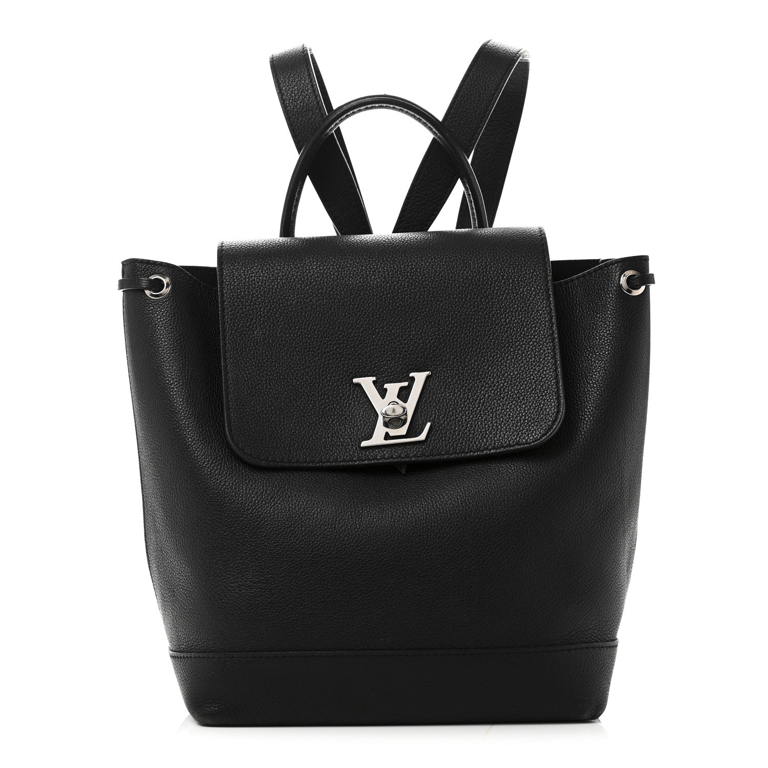 Calfskin Lockme Backpack Black