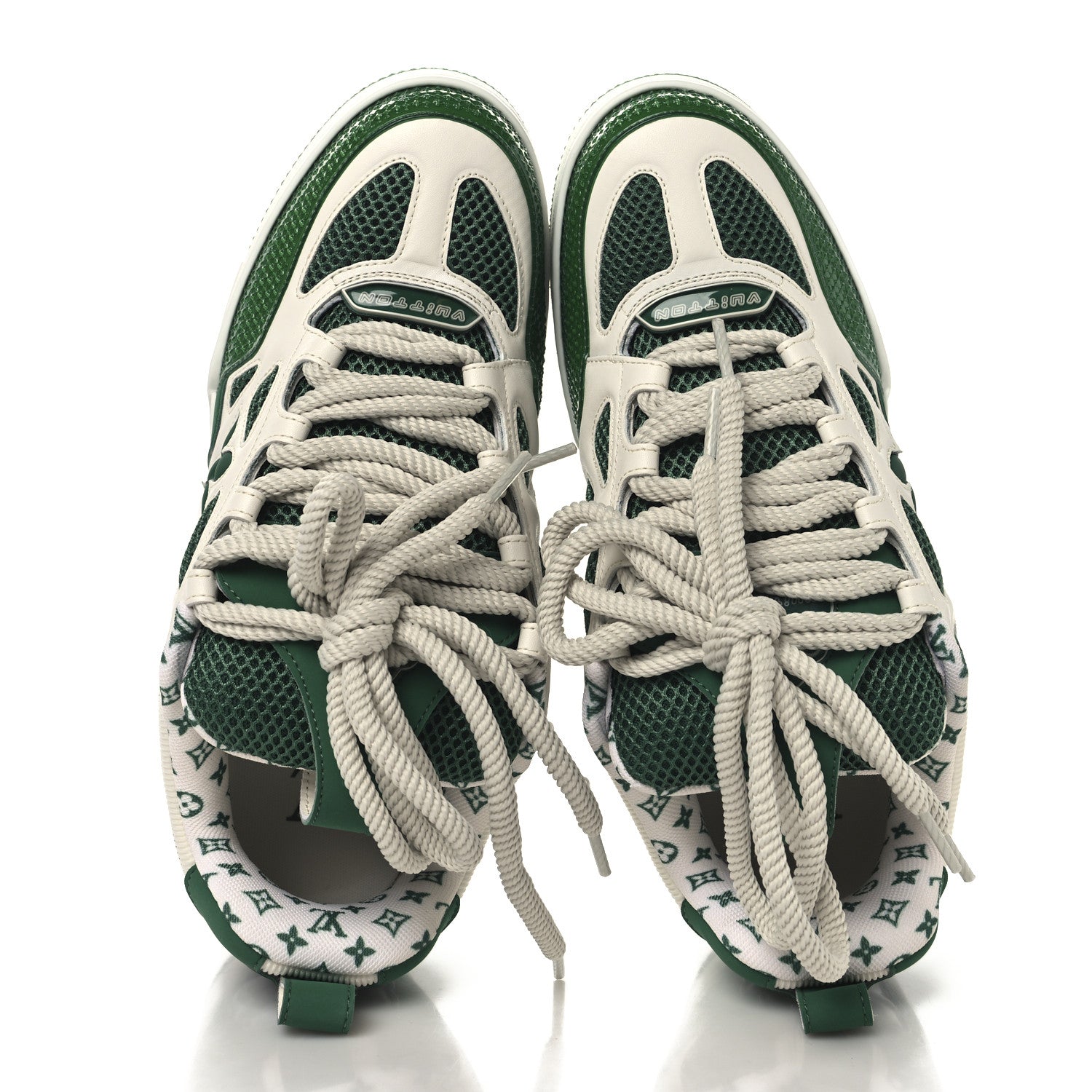 Calfskin Mesh Mens LV Skate Sneaker 7 Green