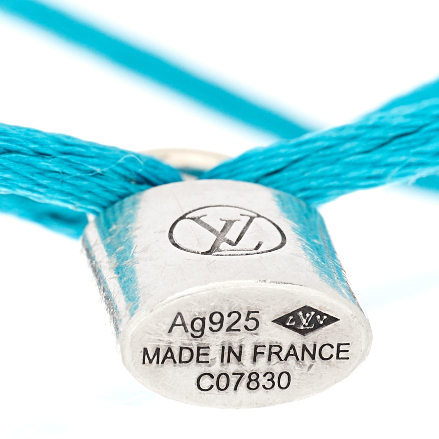 Sterling Silver Lockit Adjustable Cord Bracelet Blue