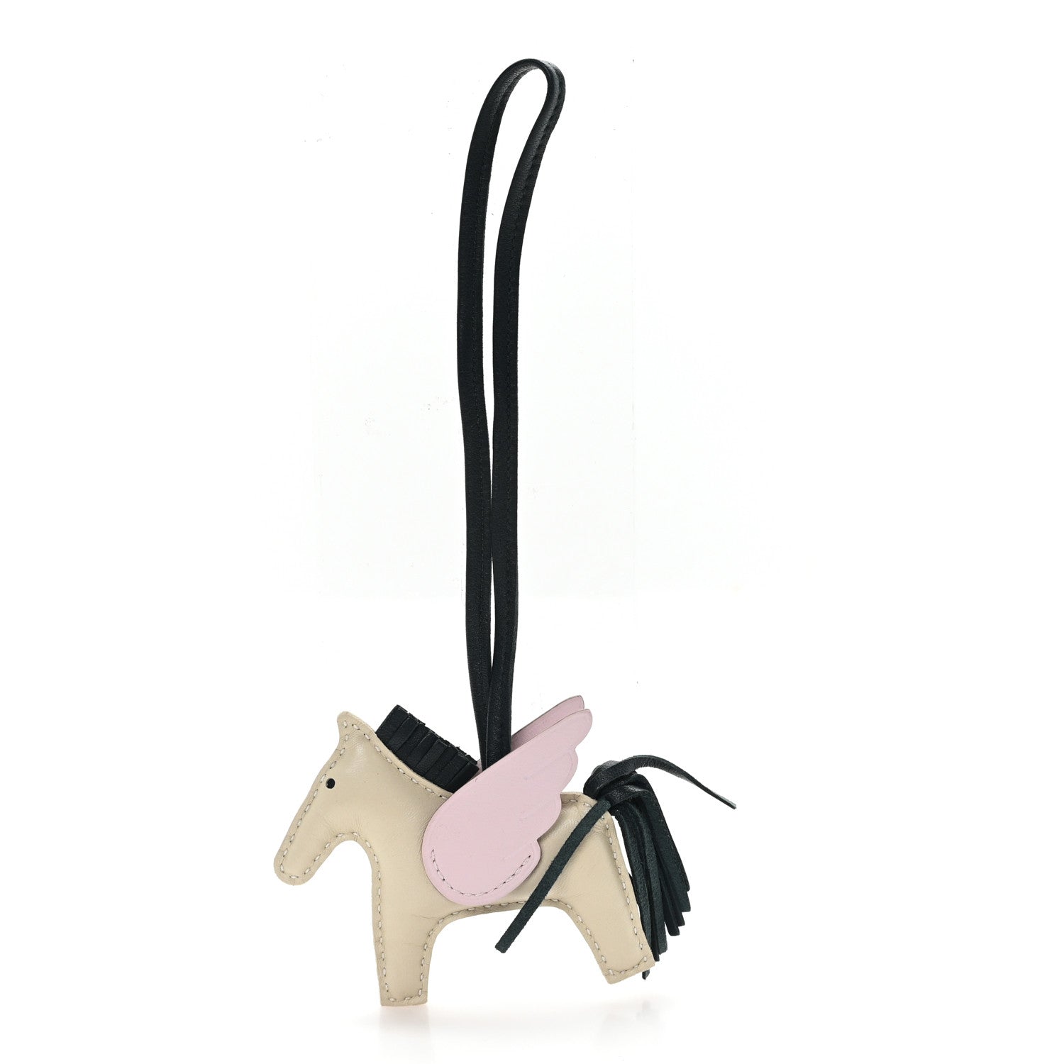 Milo Lambskin Grigri Rodeo Pegase Horse Bag Charm PM Craie Mauve Pale Vert Cypress