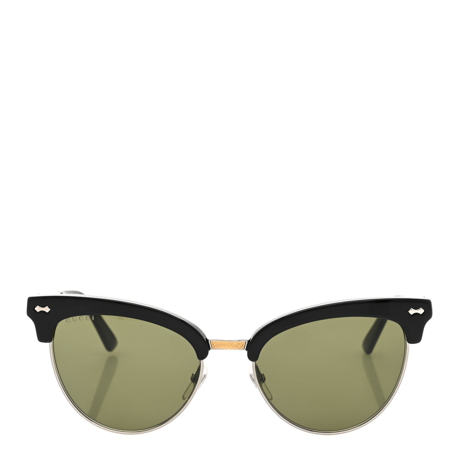 Acetate Damascato Cat Eye Sunglasses GG0055S Black Gold