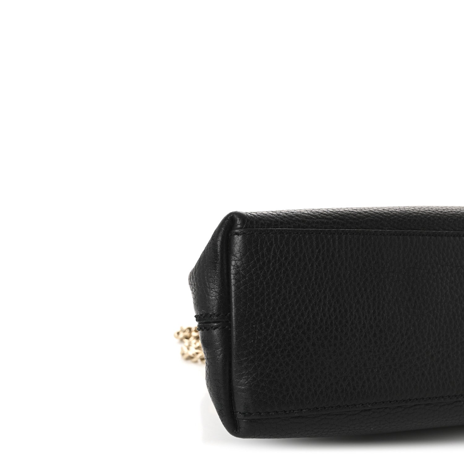 Pebbled Calfskin Small Soho Chain Shoulder Bag Black