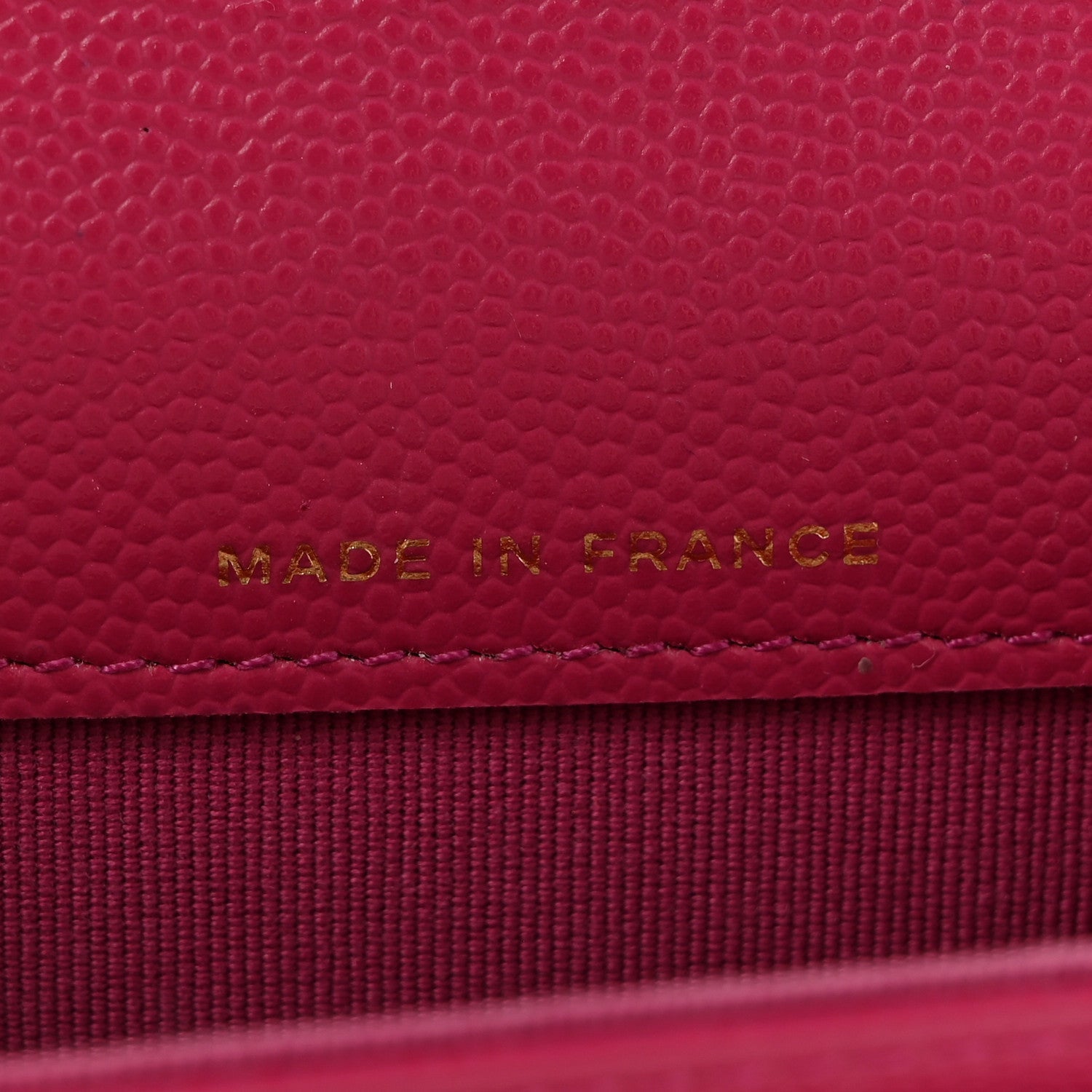 Caviar Quilted Flap Card Holder Wallet Dark Pink
