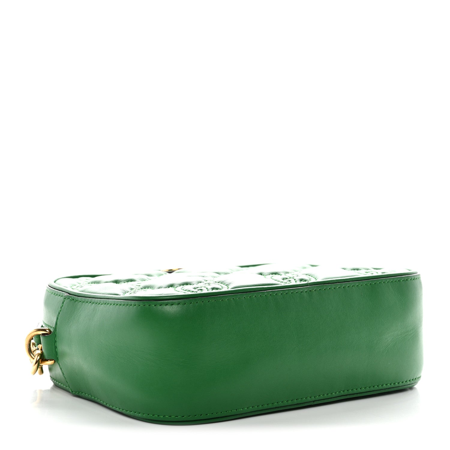 Calfskin GG Matelasse Shoulder Bag Spring Green Natural