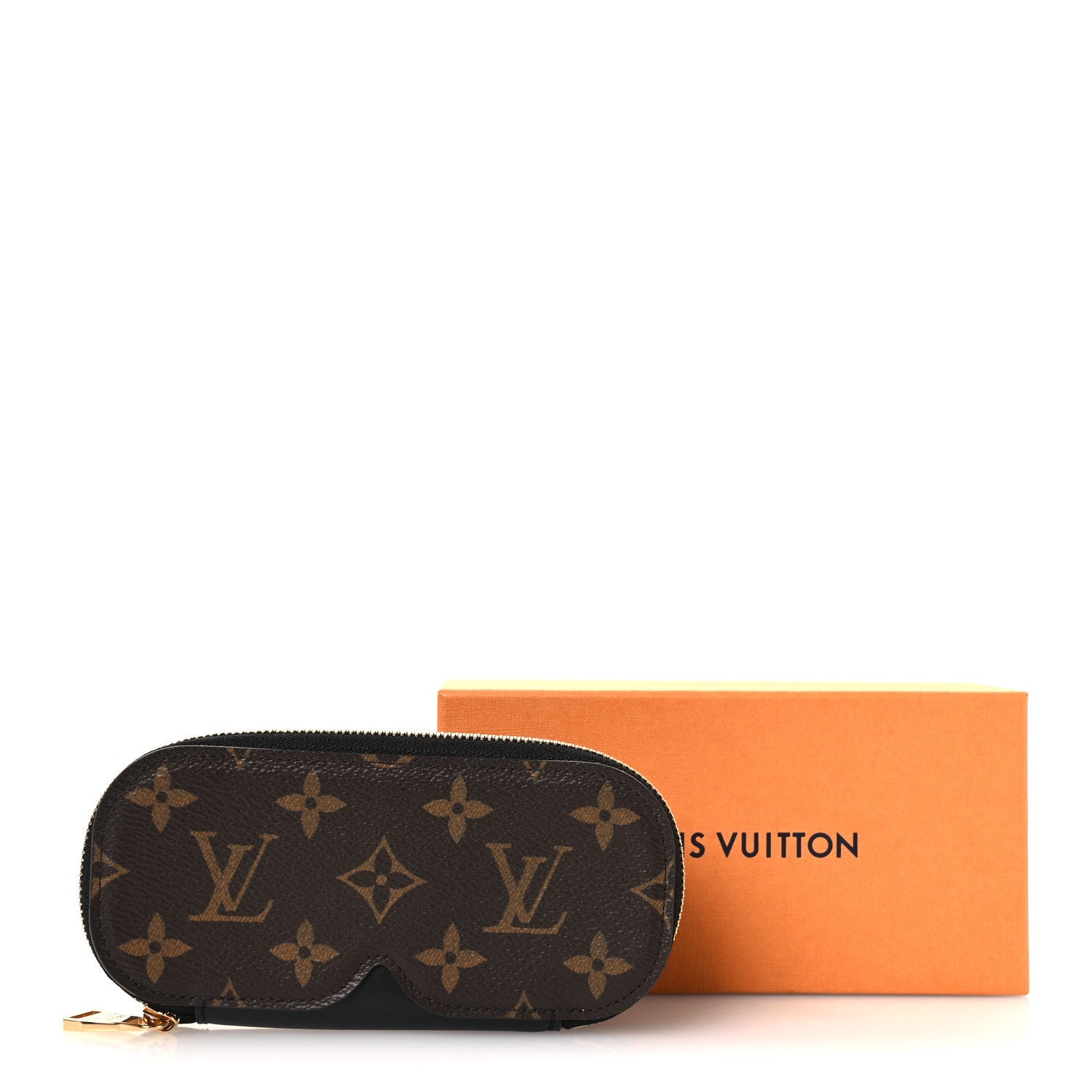 Monogram Emilie Zippered Sunglasses Case Black
