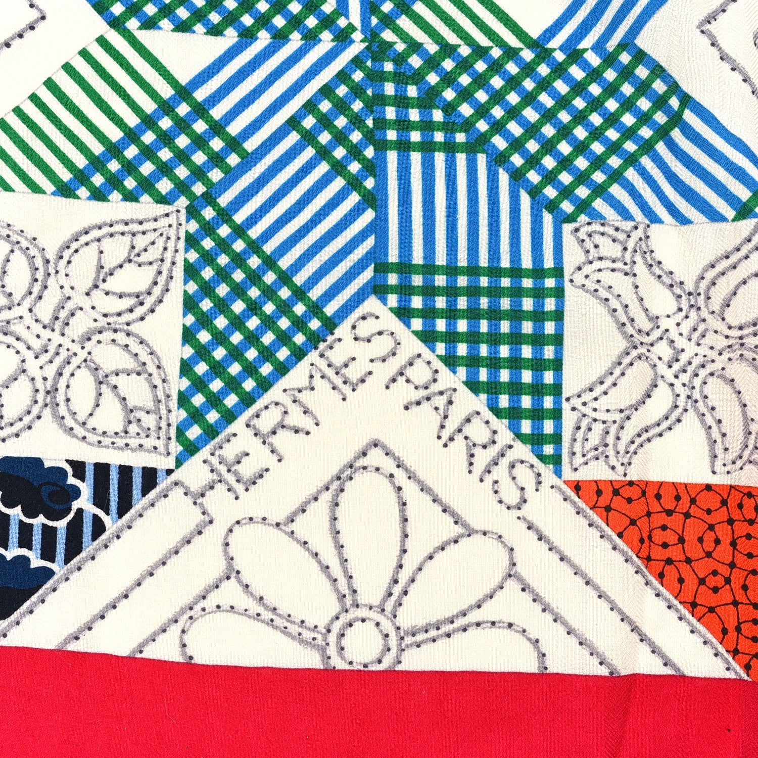 Cashmere Silk American Quilts Shawl 140 Fuchsia Black Multicolor