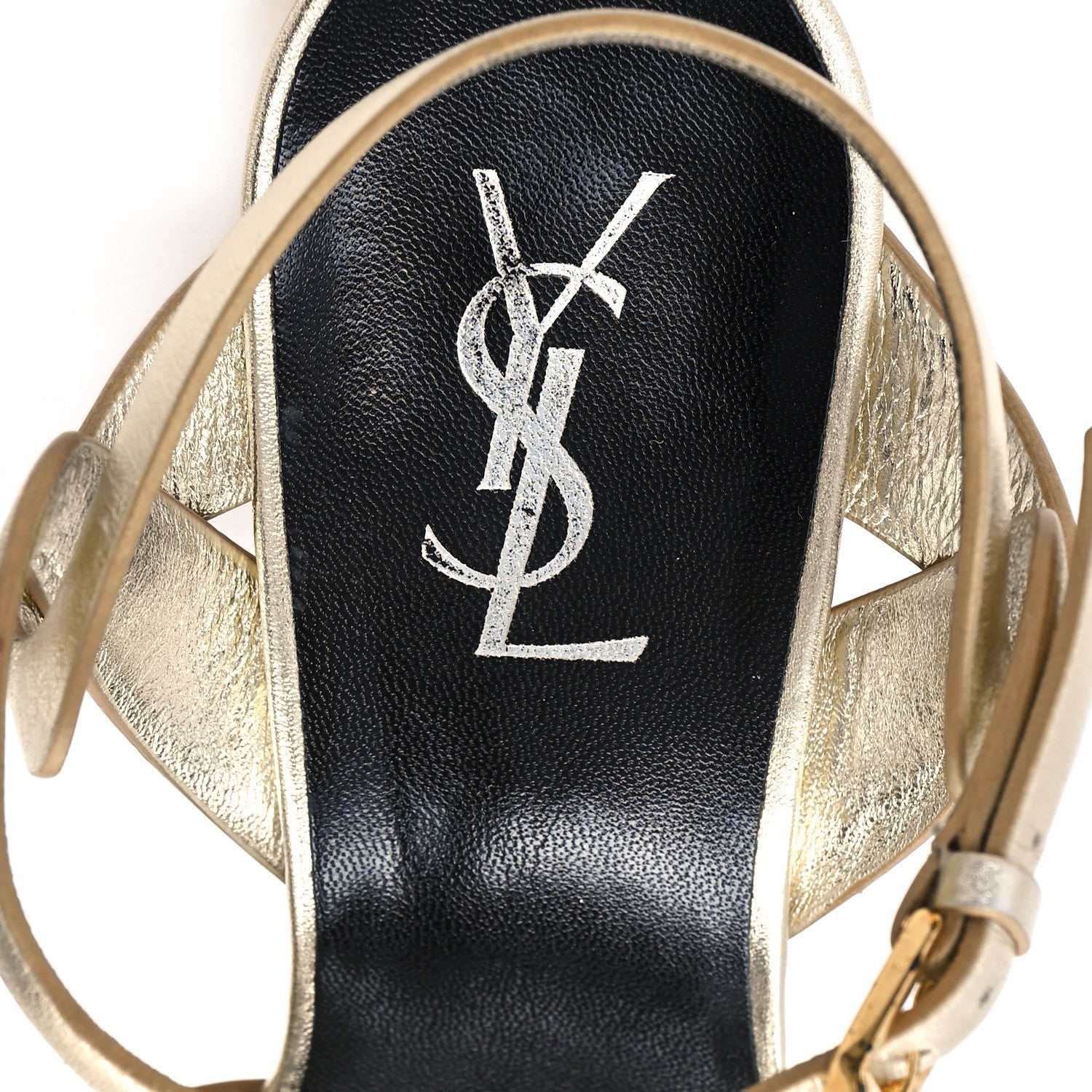 Metallic Calfskin Tribute 105 Platform Sandals 40 Gold