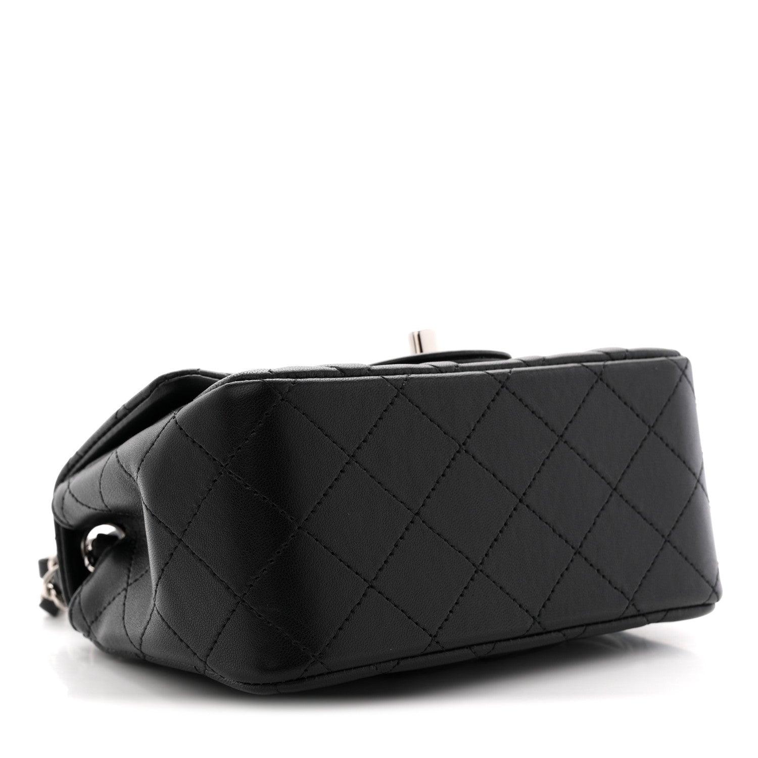 Lambskin Quilted Mini Square Flap Black