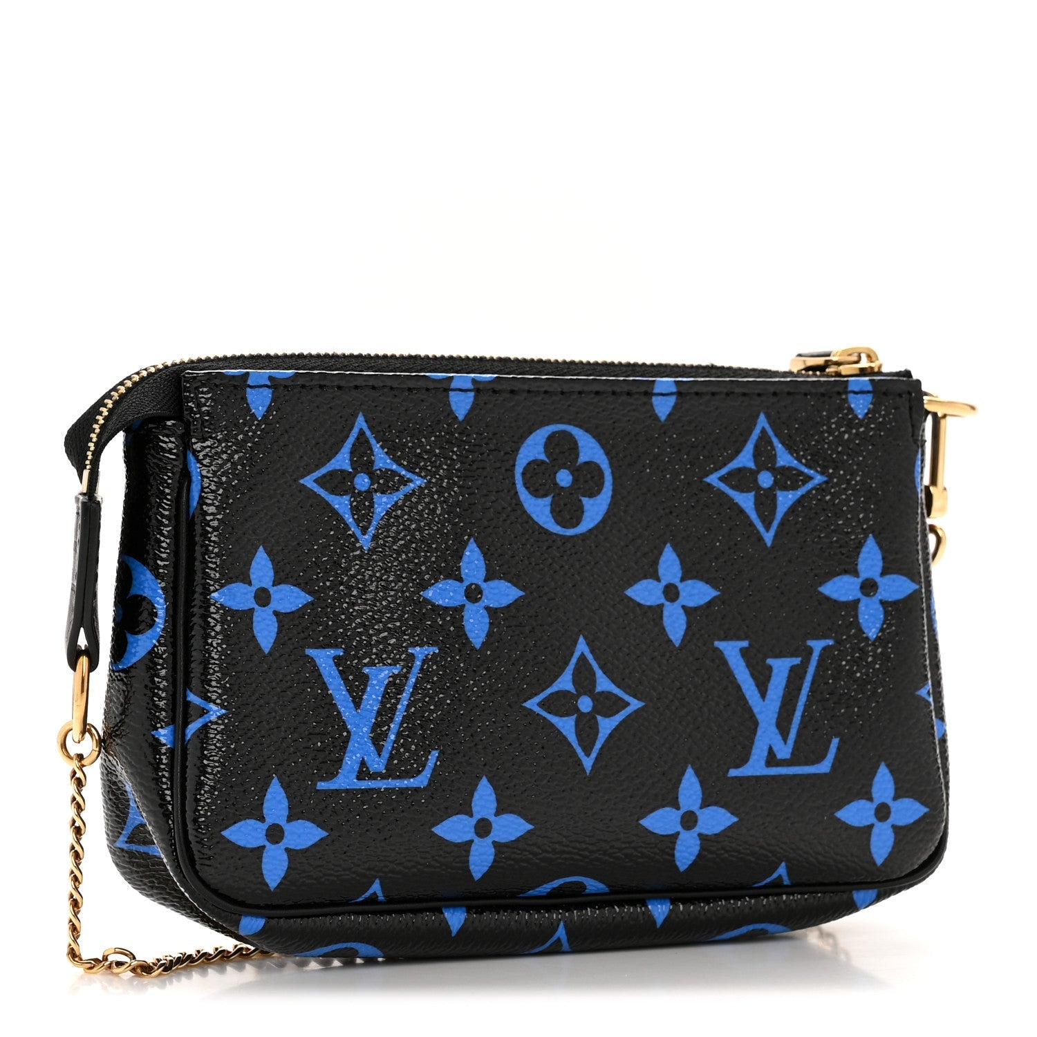 Colored Monogram Mini Pochette Accessories Blue Black