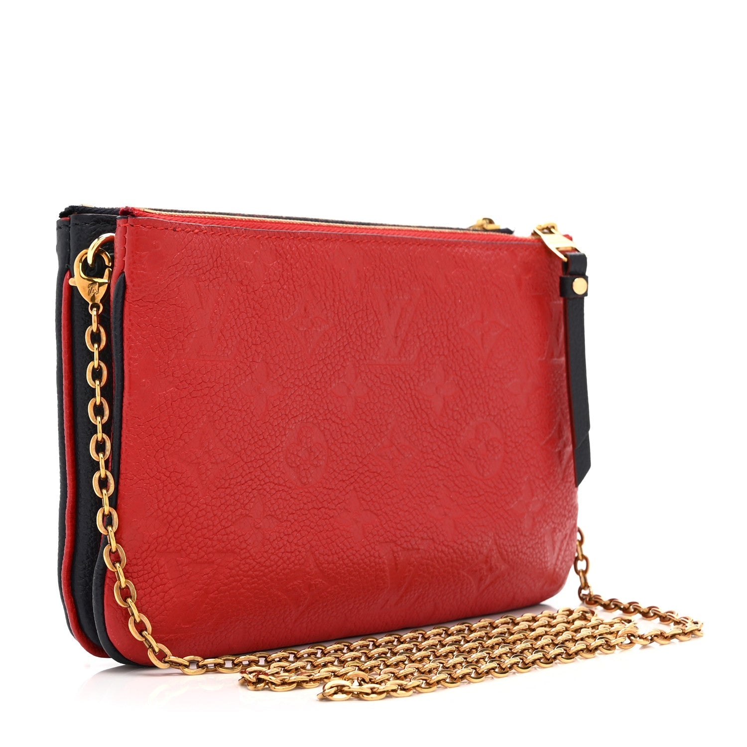 Empreinte Double Zip Pochette Marine Rouge