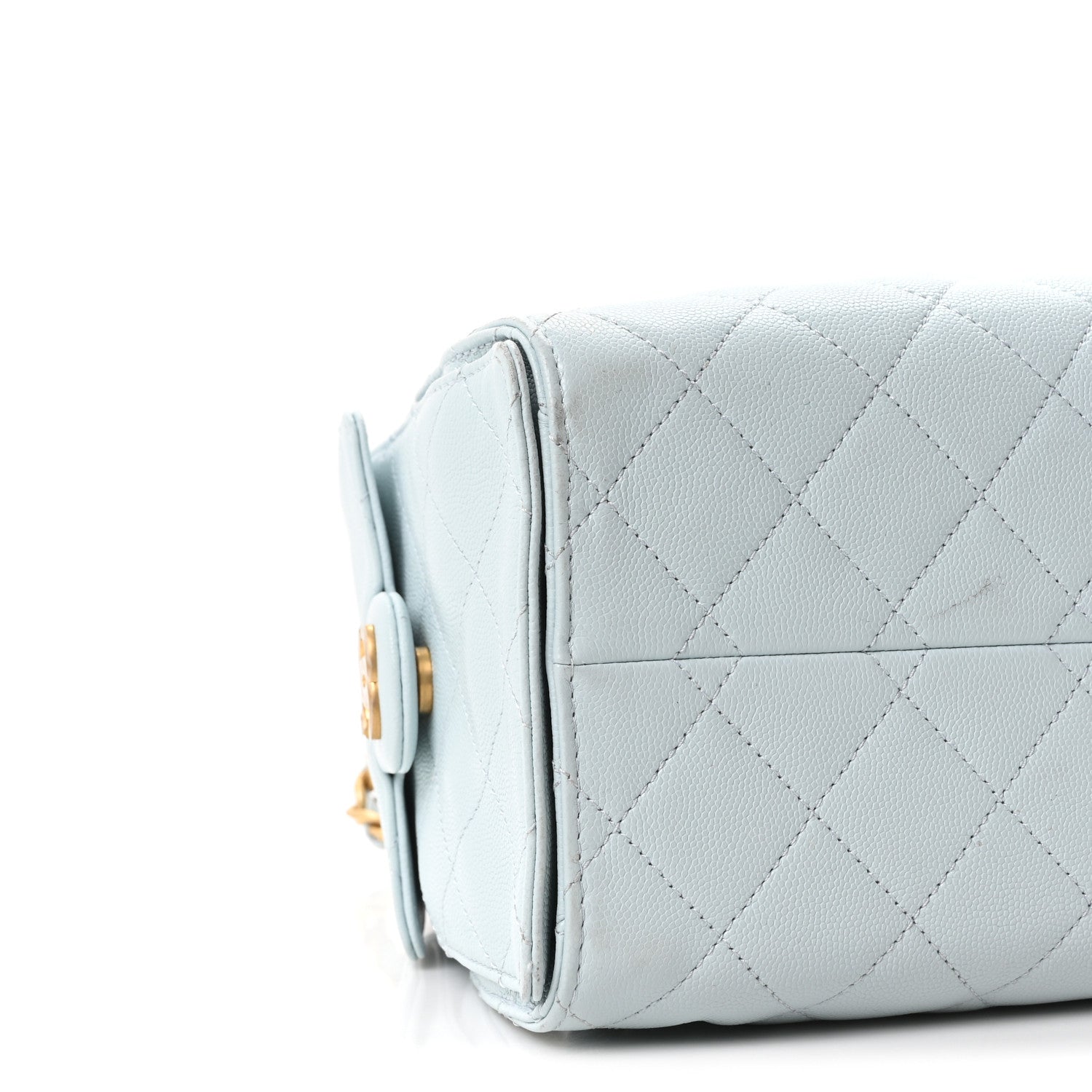 Caviar Quilted Small Chanel 25 Handbag Light Blue