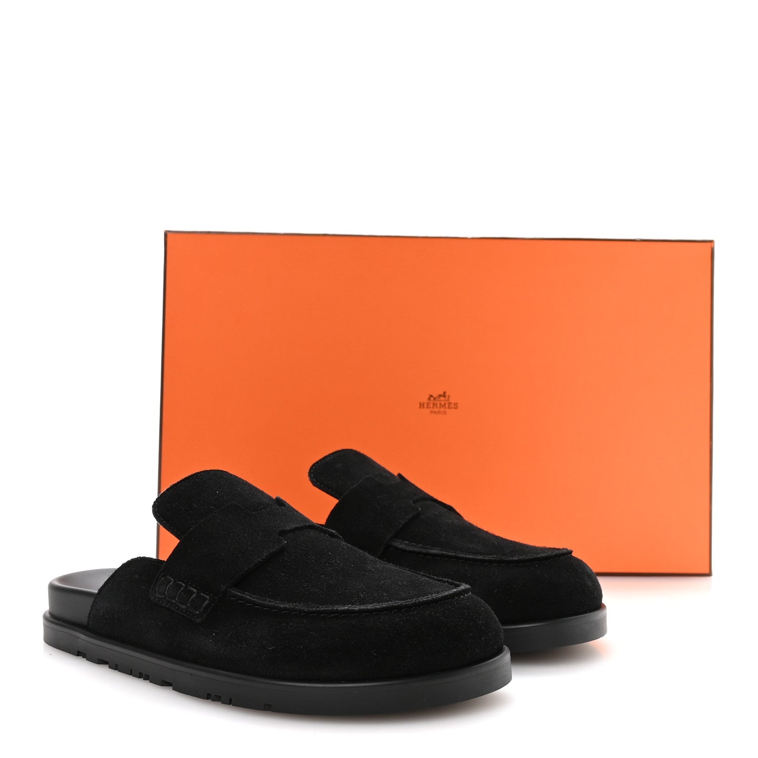 Suede Calfskin Go Mules 36.5 Black