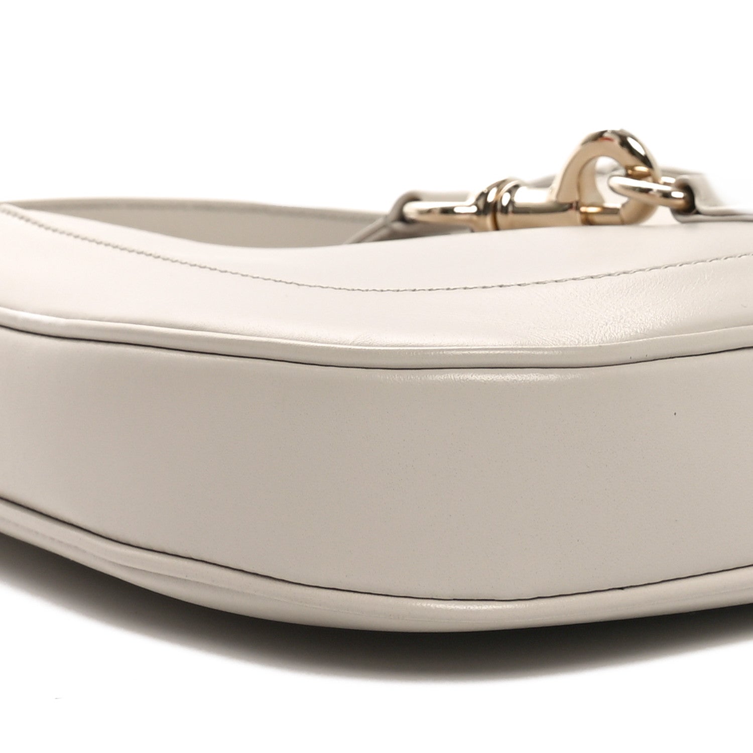 Ancora Calfskin Web Small Jackie Shoulder Bag Light Grey