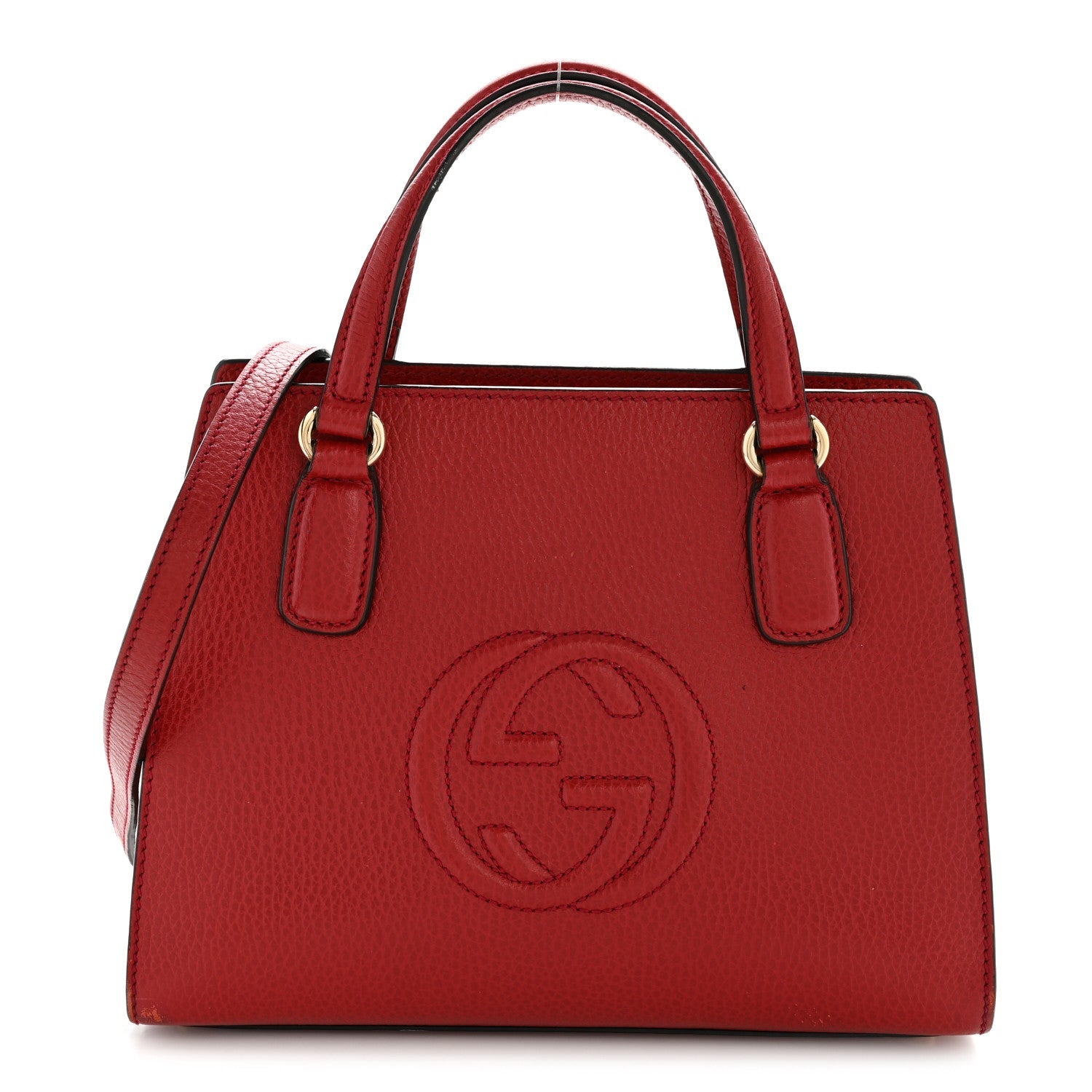 Dollar Calfskin Medium Soho Top Handle Satchel Hibiscus Red