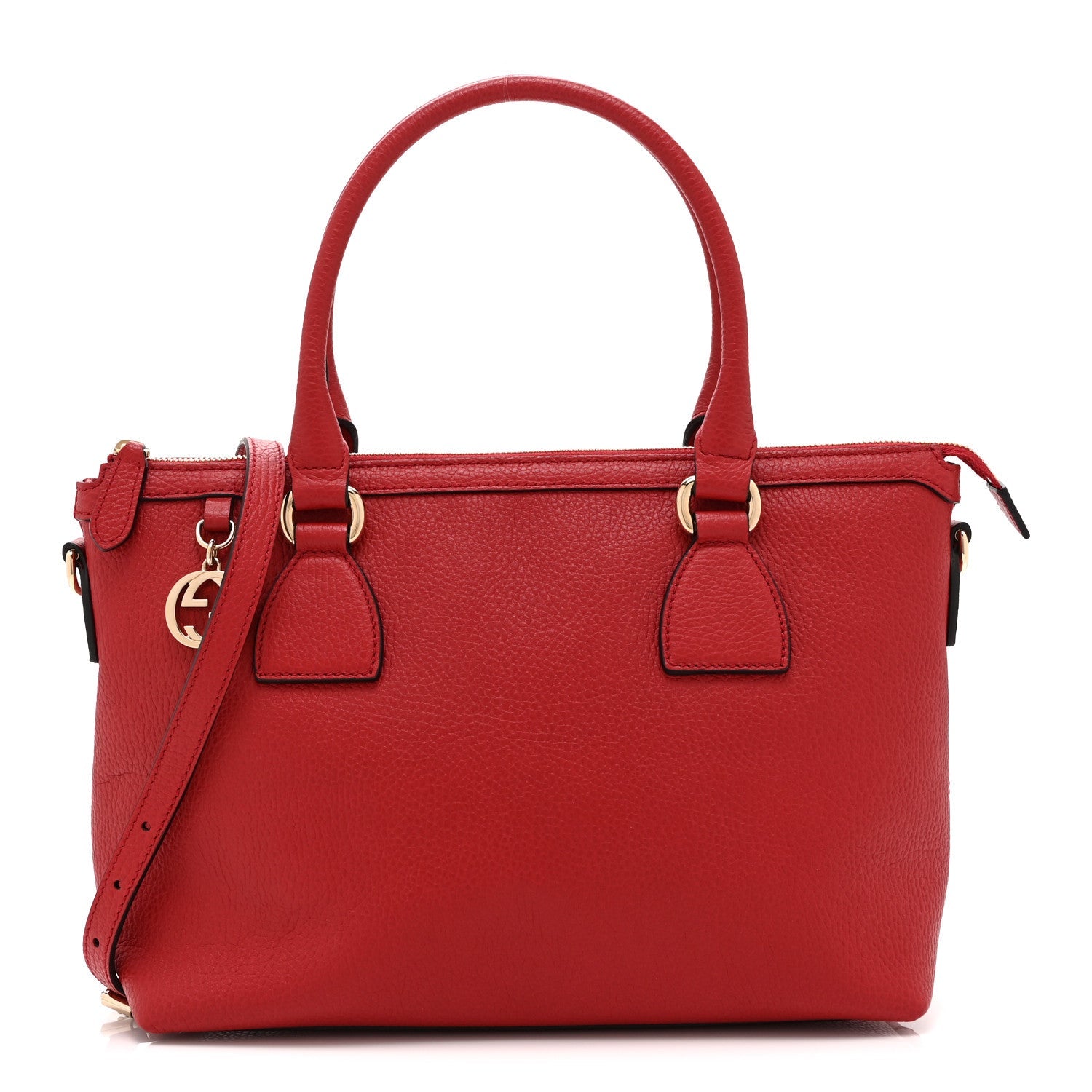 Dollar Calfskin GG Charm Satchel Red