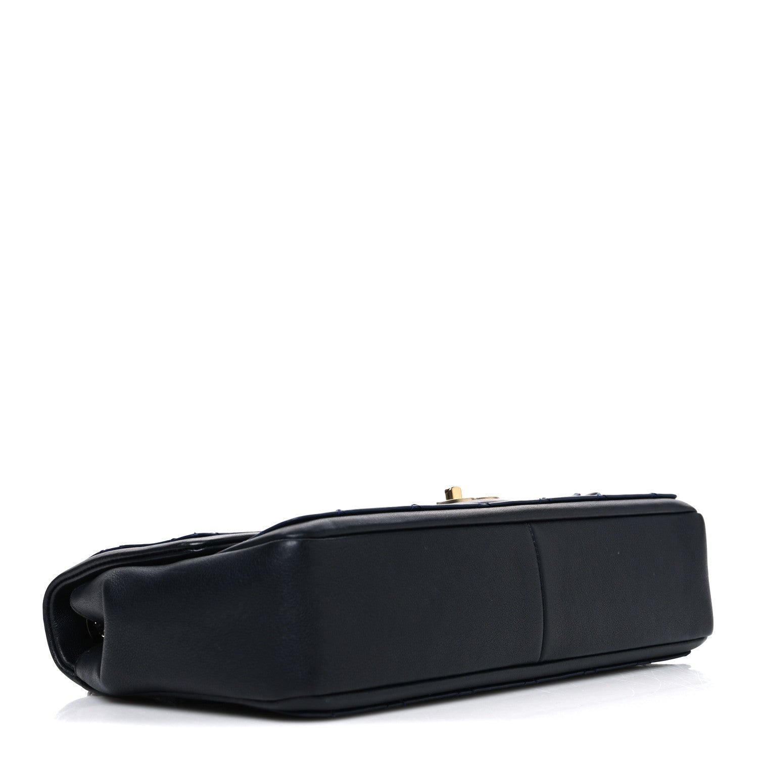 Calfskin Quilted Medium Graphic Flap Blue Black