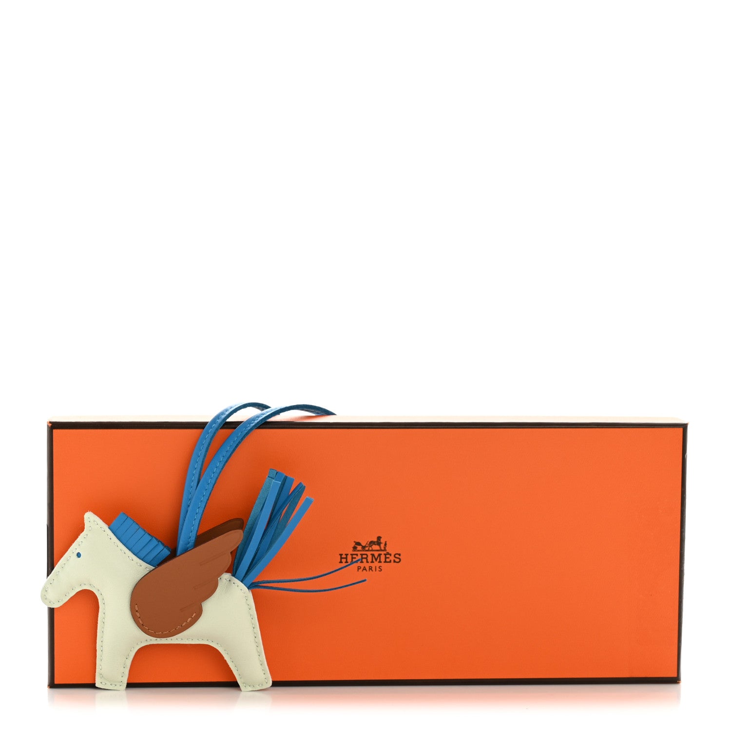 Milo Lambskin Grigri Rodeo Pegase Horse Bag Charm PM Vert Fizz Bleu Zanzibar Gold