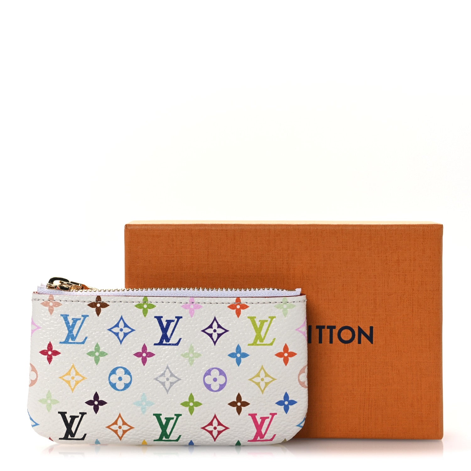 LV X TM Monogram Multicolor Key Pouch White