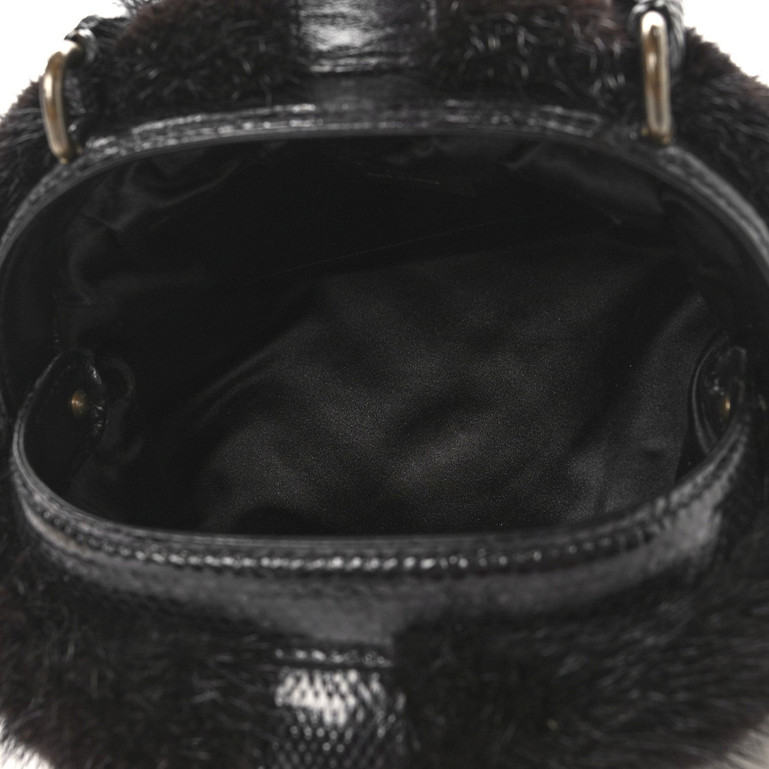 Mousseline Mink Lizard Beaded Demi Lune MM Black