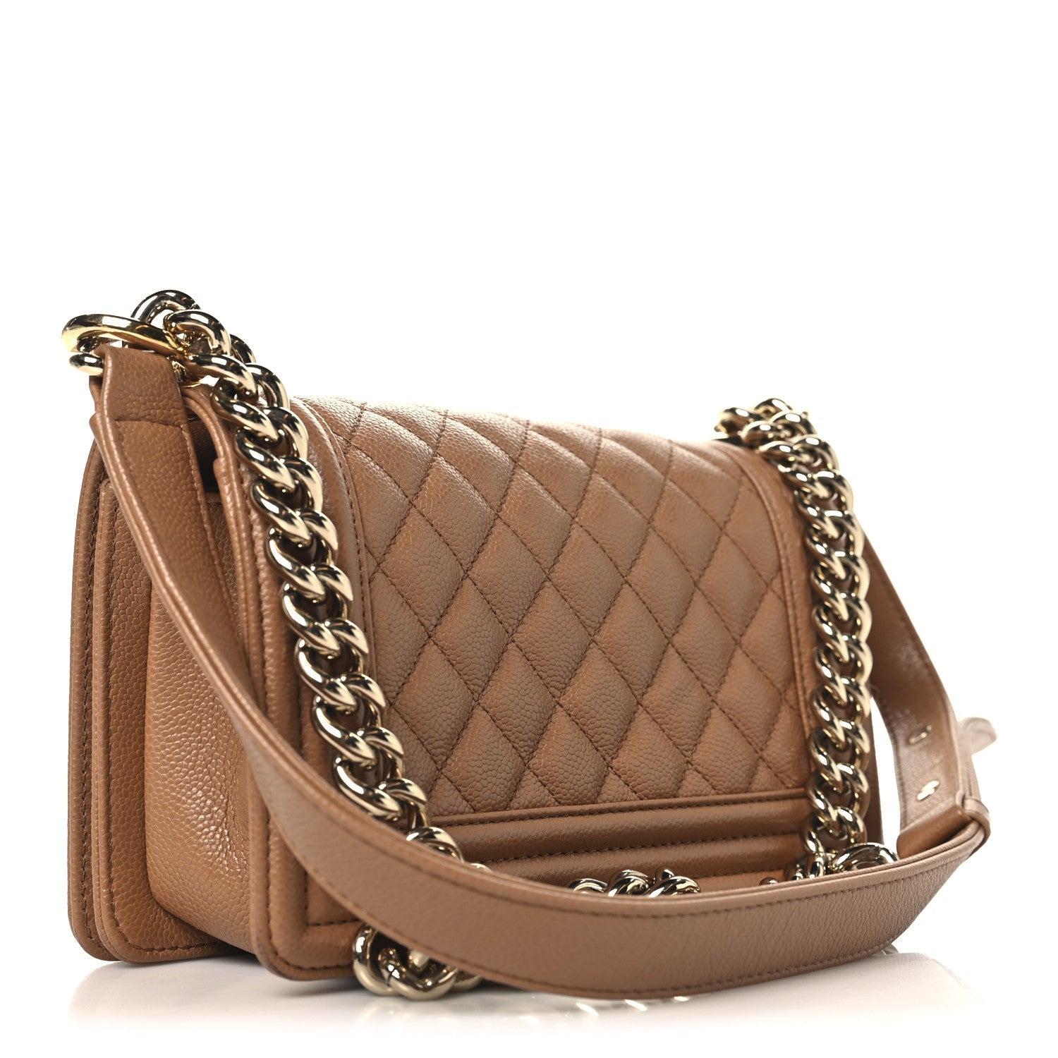 Caviar Quilted Small Boy Flap Brown