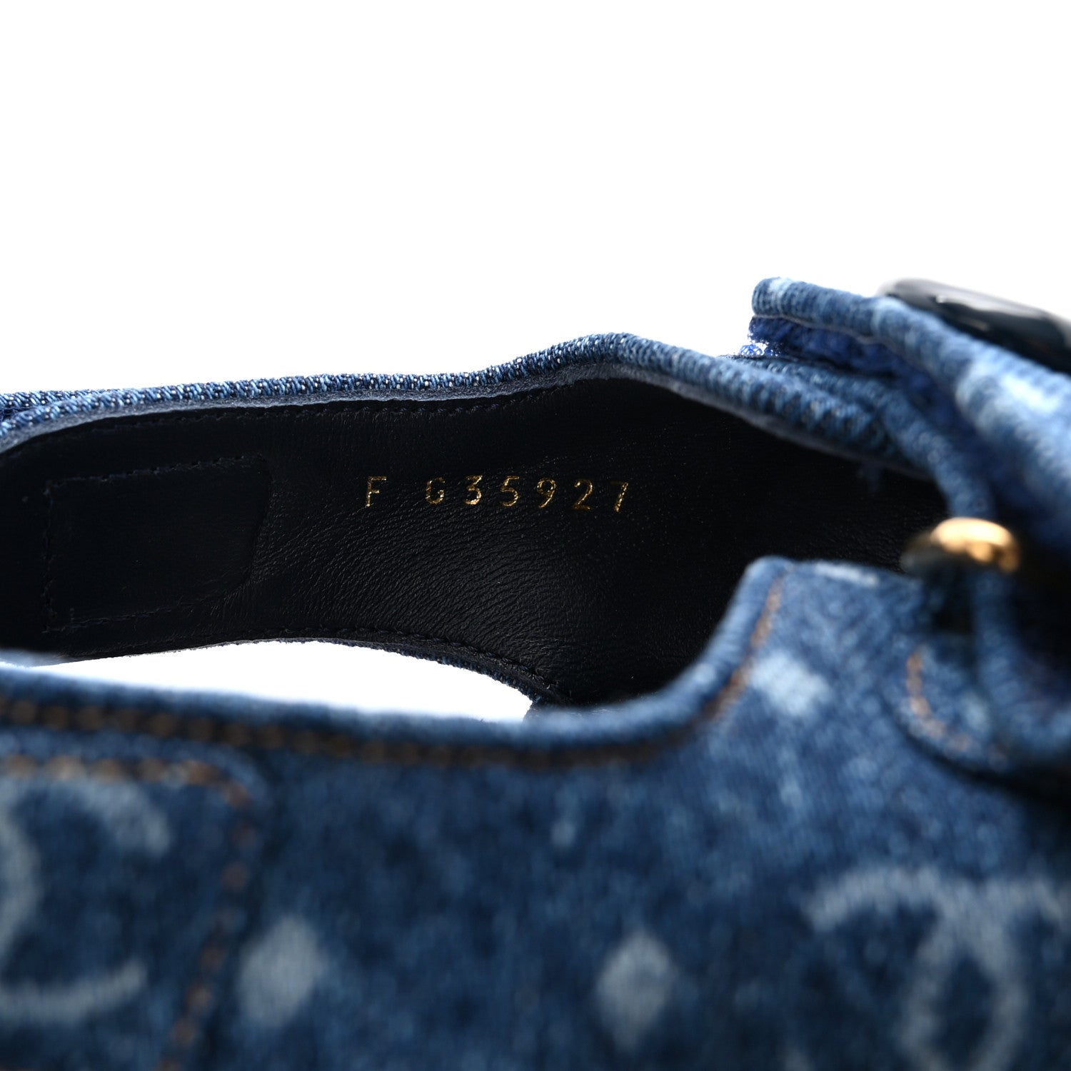 Printed Denim CC Dad Sandals 40 Dark Blue