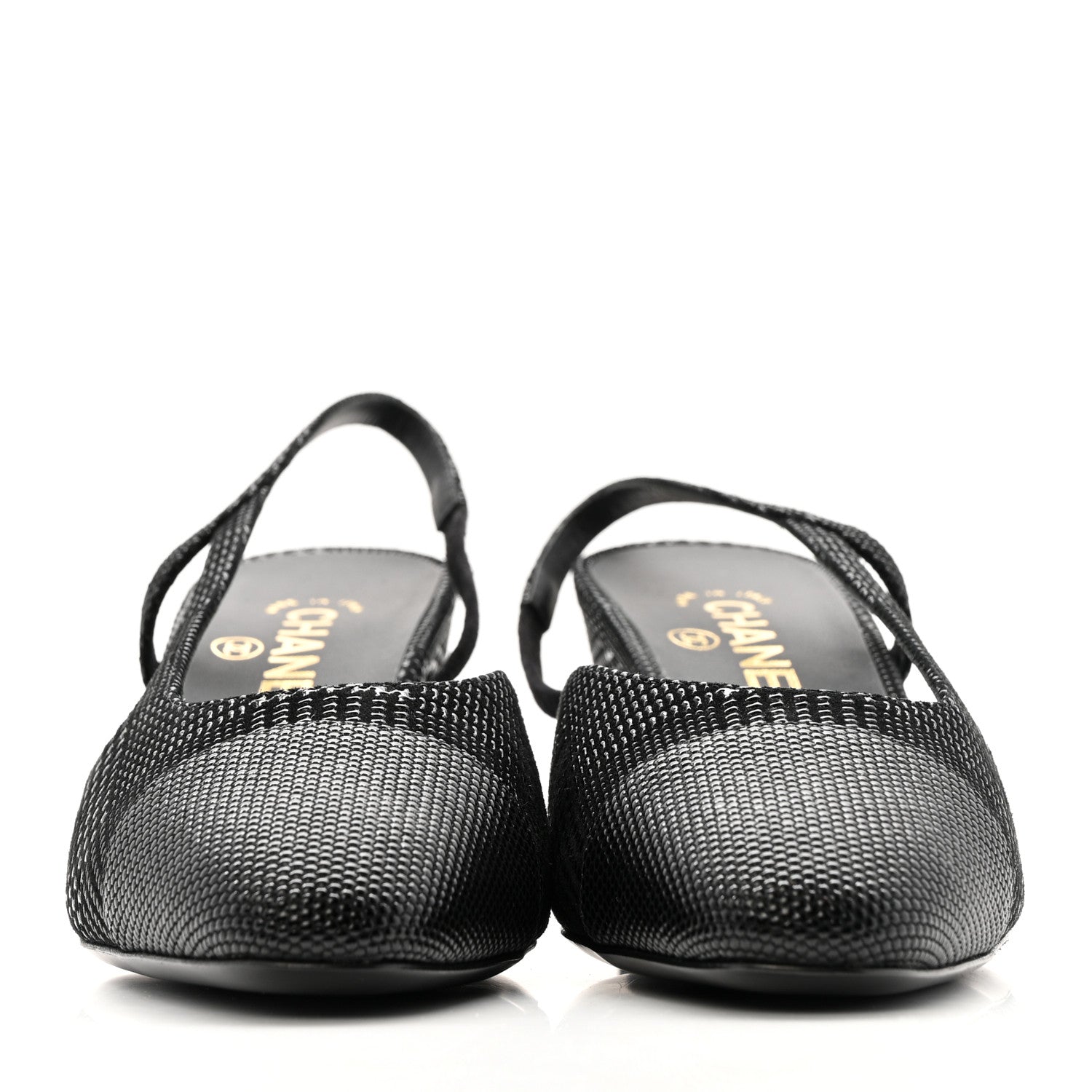 Suede Kidskin Cap Toe CC Slingback Pumps 39 Black
