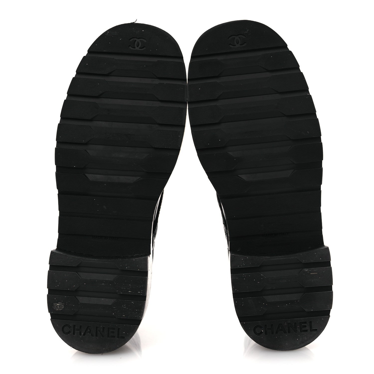 Shiny Calfskin Quilted Lace Up Combat Boots 37 Black
