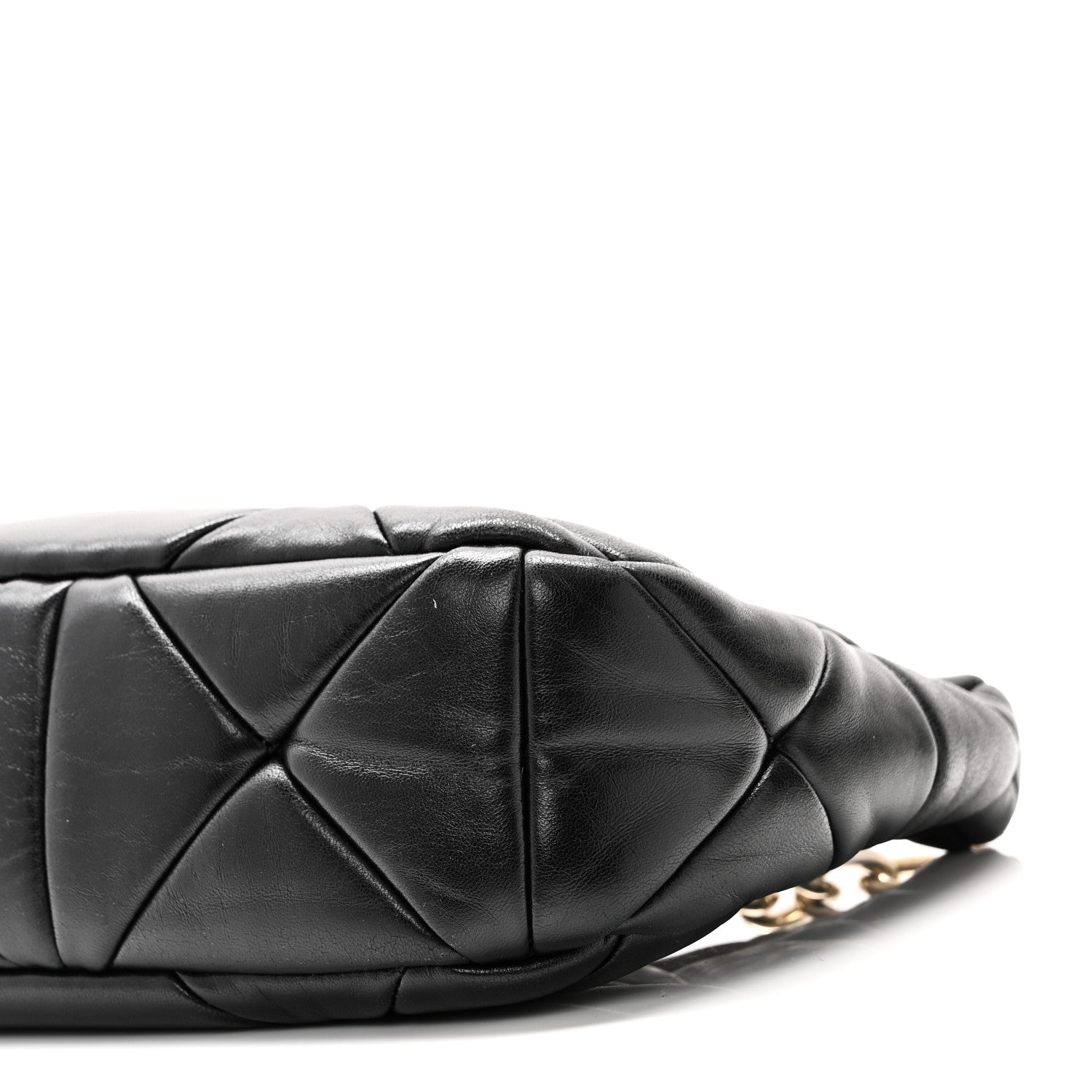 Nappa Re-Nylon Triangle Quilted Patchwork System Shoulder Bag Black