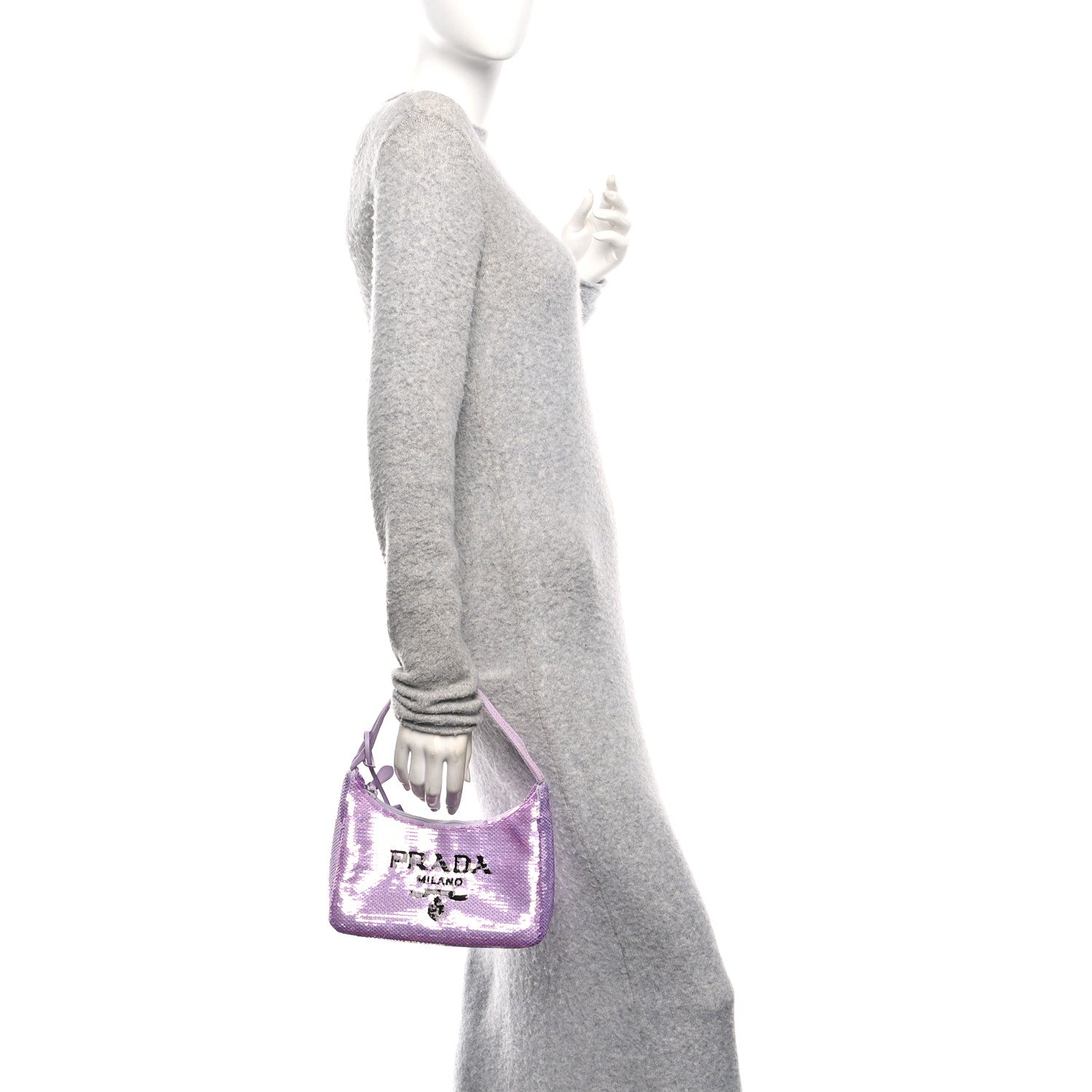 Paillettes Sequin Mini Re-Edition 2000 Bag Lilium Black