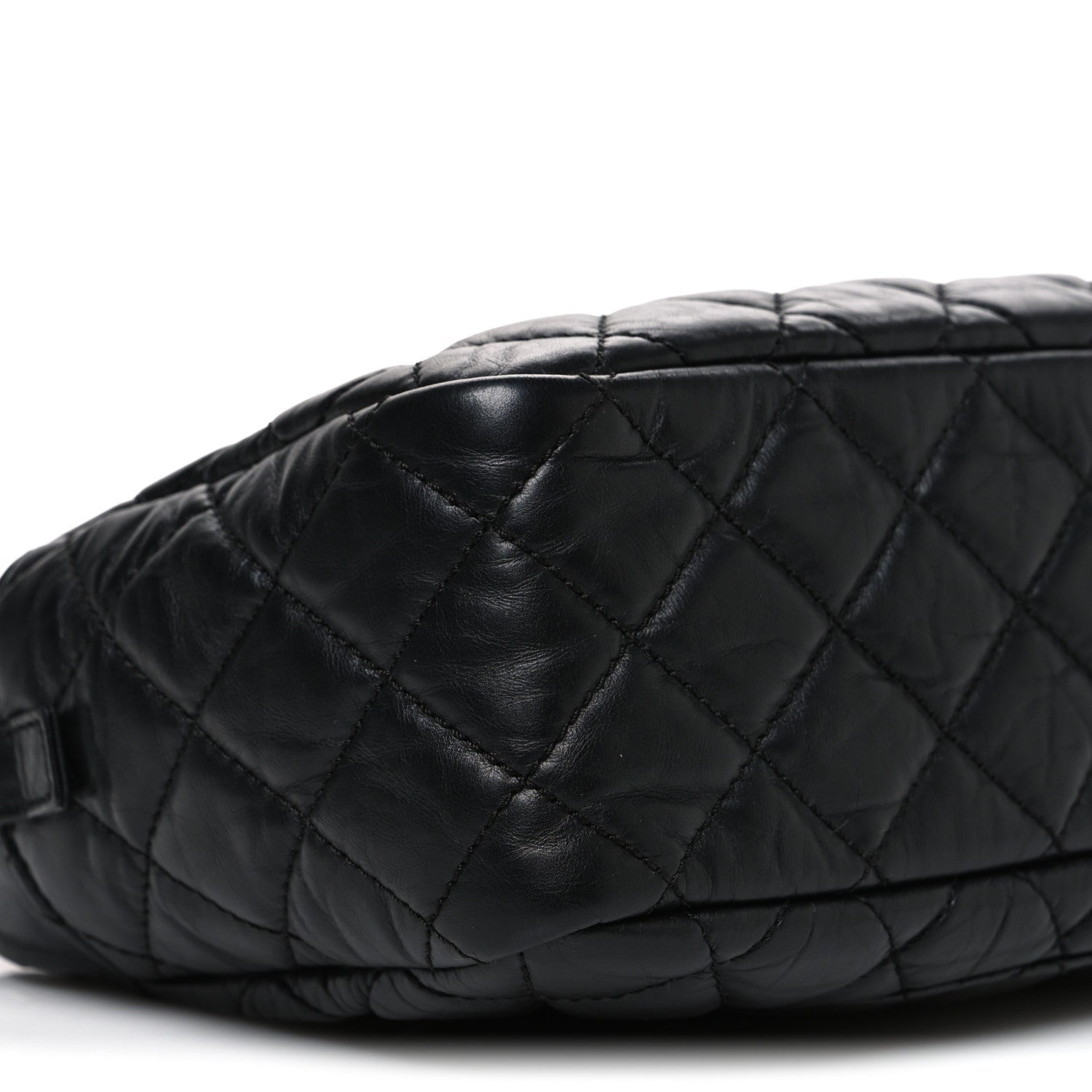 Aged Calfskin Quilted Medium Reissue Camera Case Black
