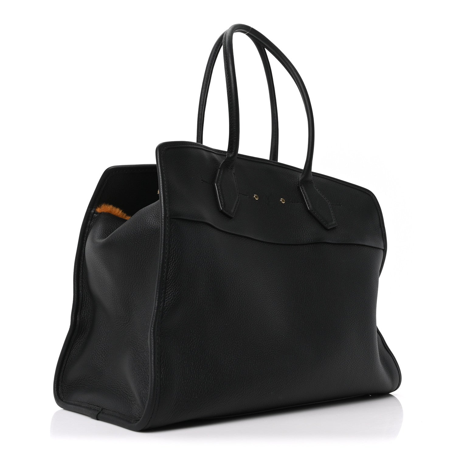 Calfskin Shearling City Steamer GM Black Bronze