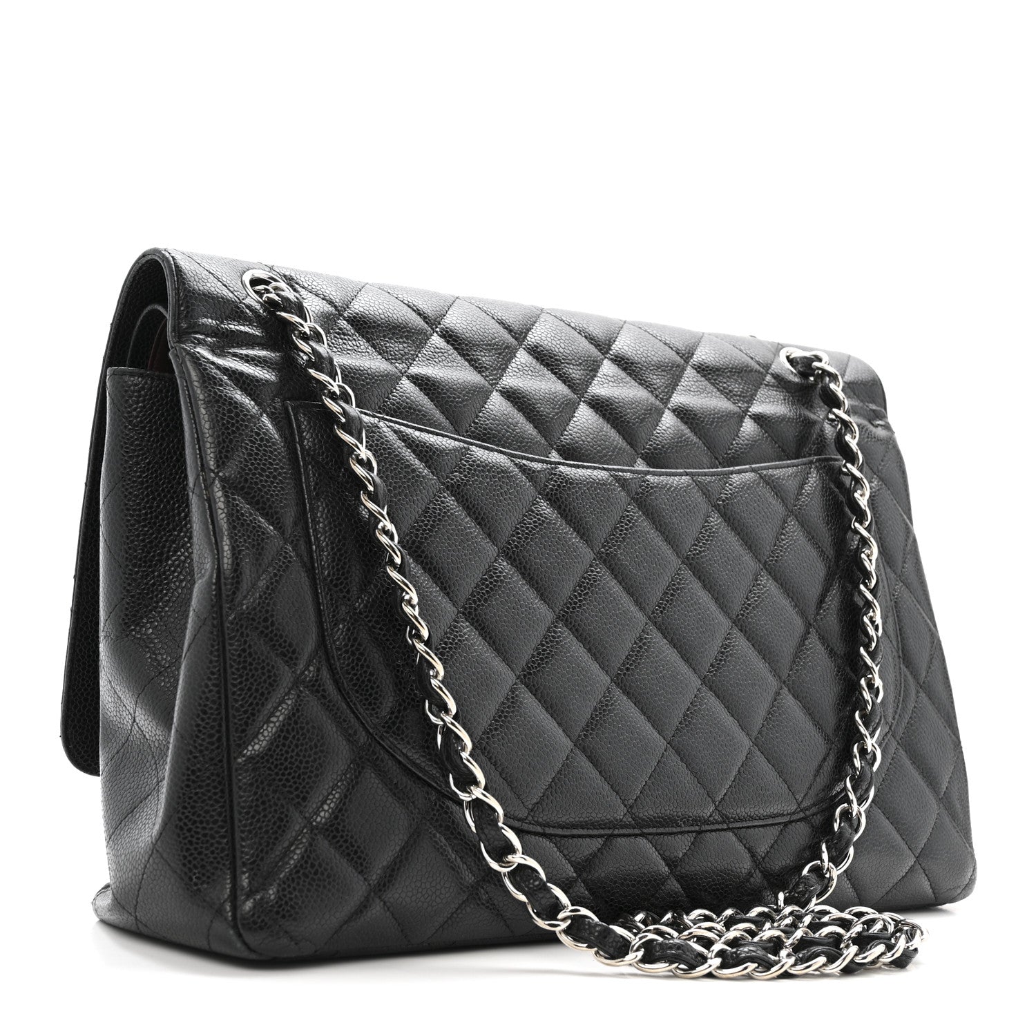 Caviar Quilted Maxi Double Flap Black