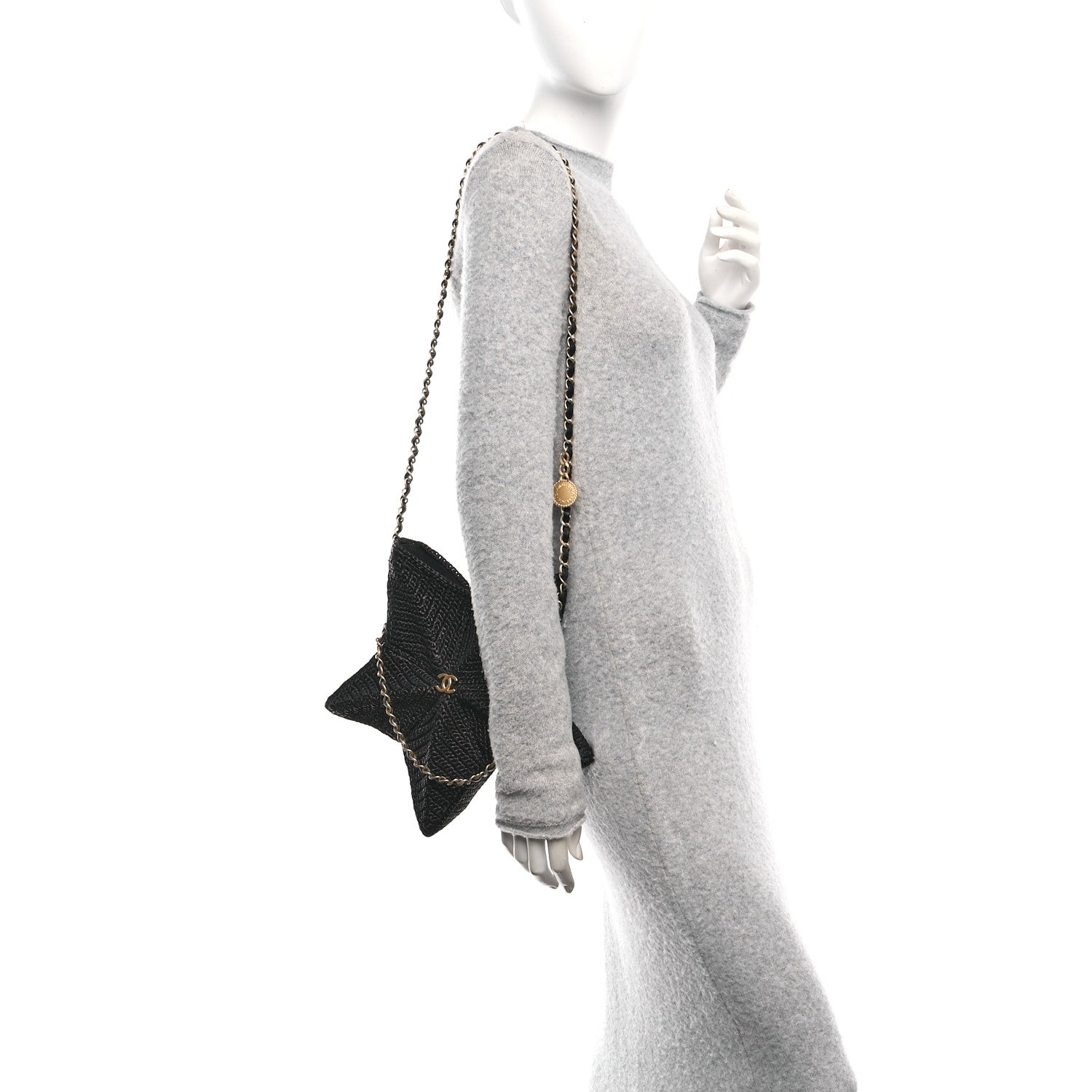 Raffia Star Coco Beach Bag Black