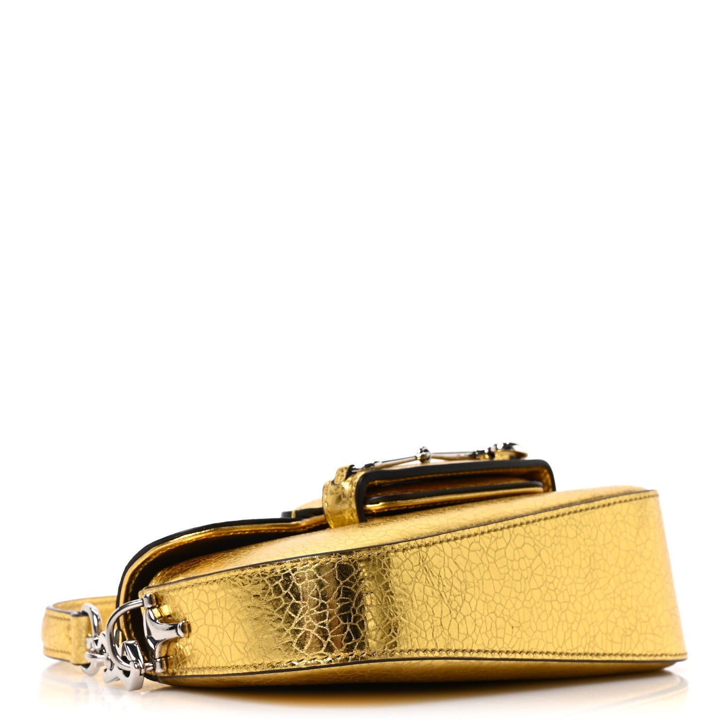 Metallic Calfskin Mini Horsebit 1955 Asymmetric Shoulder Bag Gold