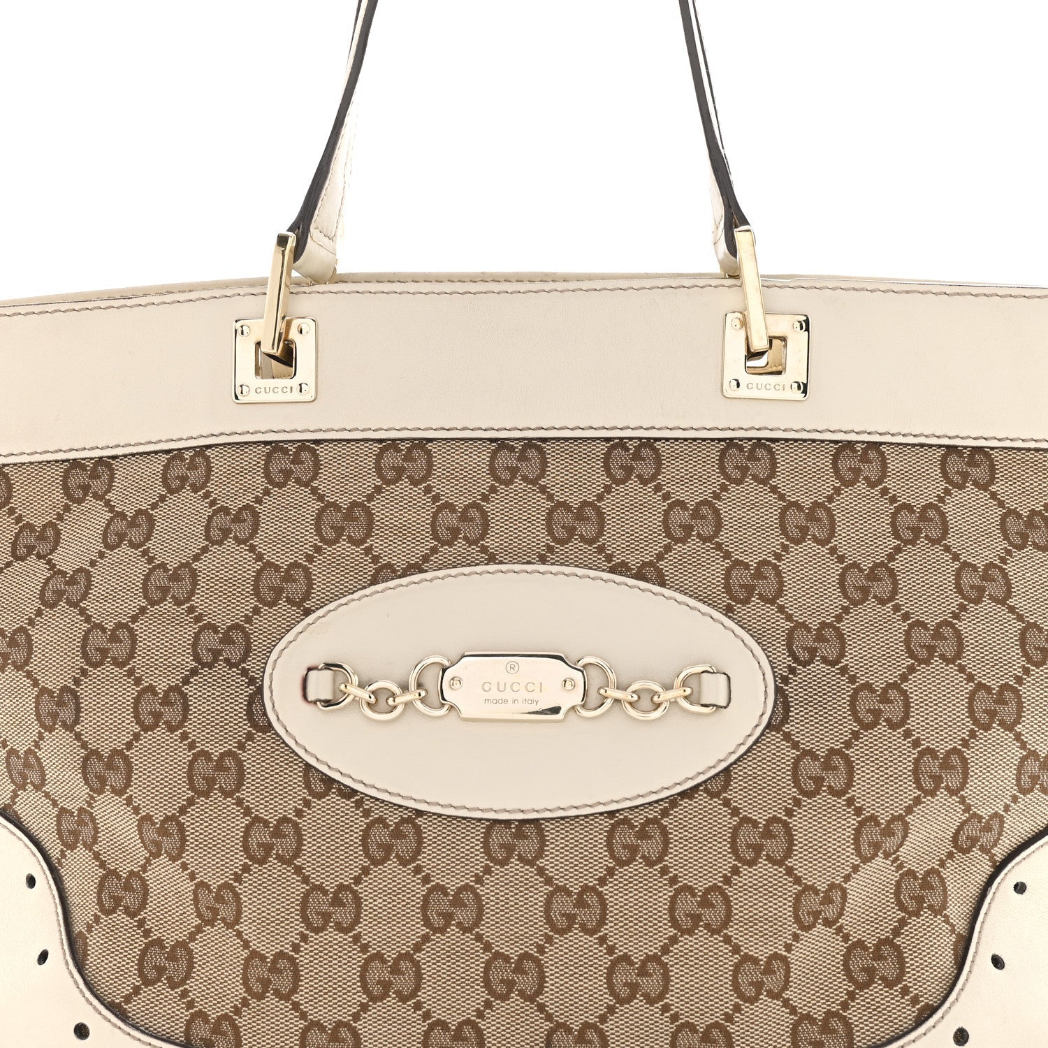 Monogram Large Punch Tote Off White