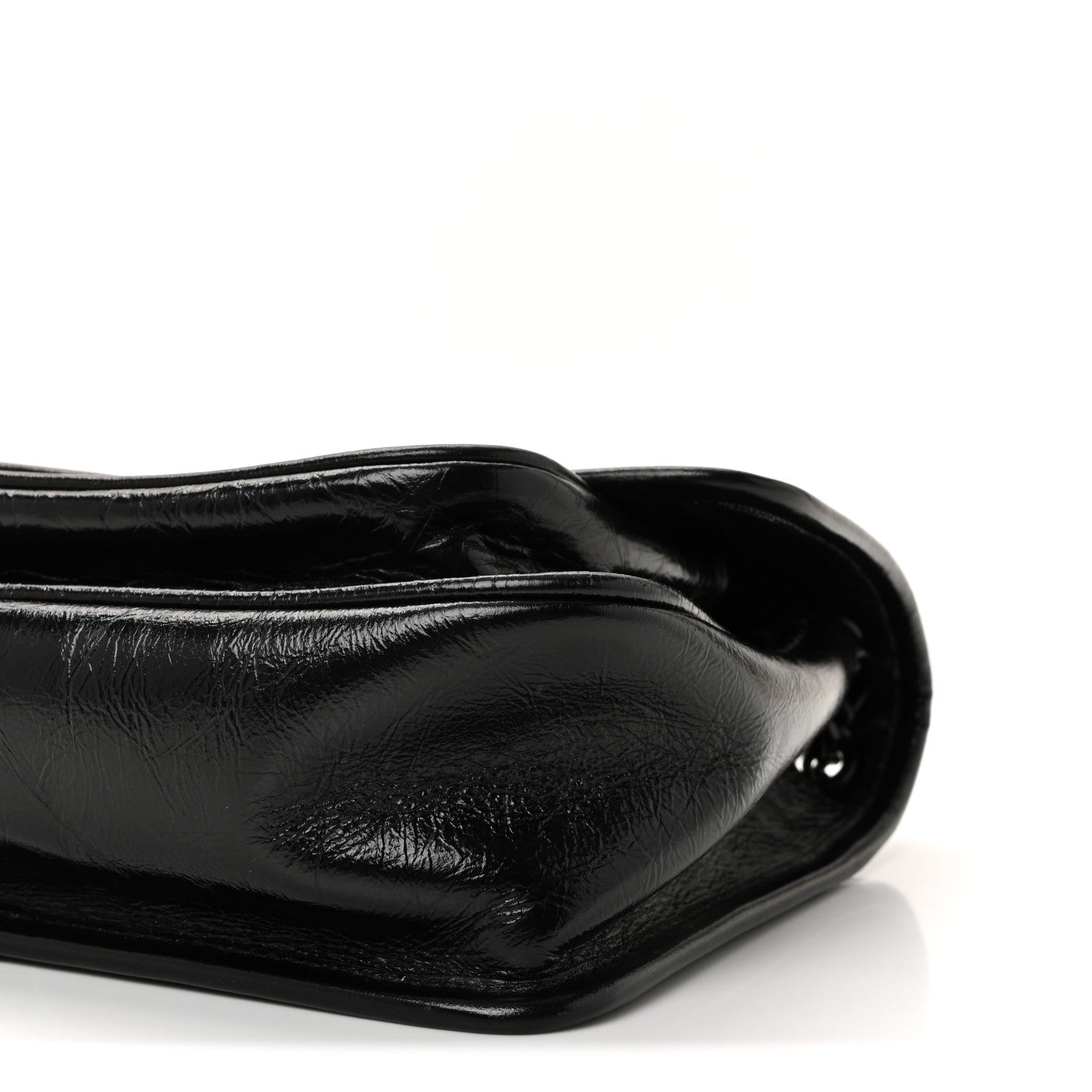 Crinkled Calfskin Matelasse Monogram Baby Niki Chain Satchel Black