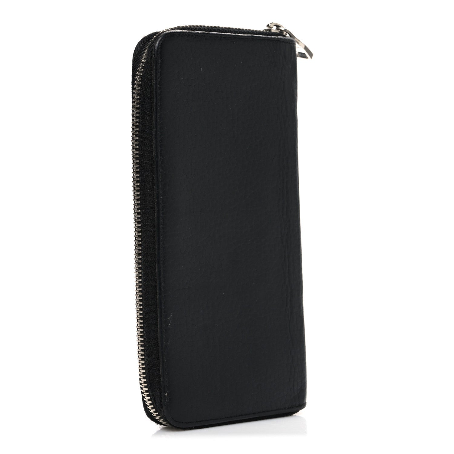 Taurillon Vertical Zippy Wallet Black