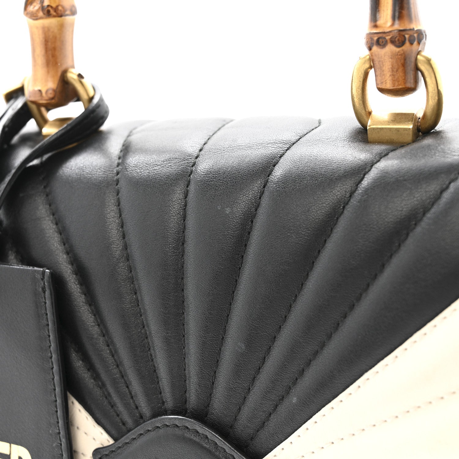 Calfskin Bamboo Trapuntata Queen Margaret Backpack Mystic White Black