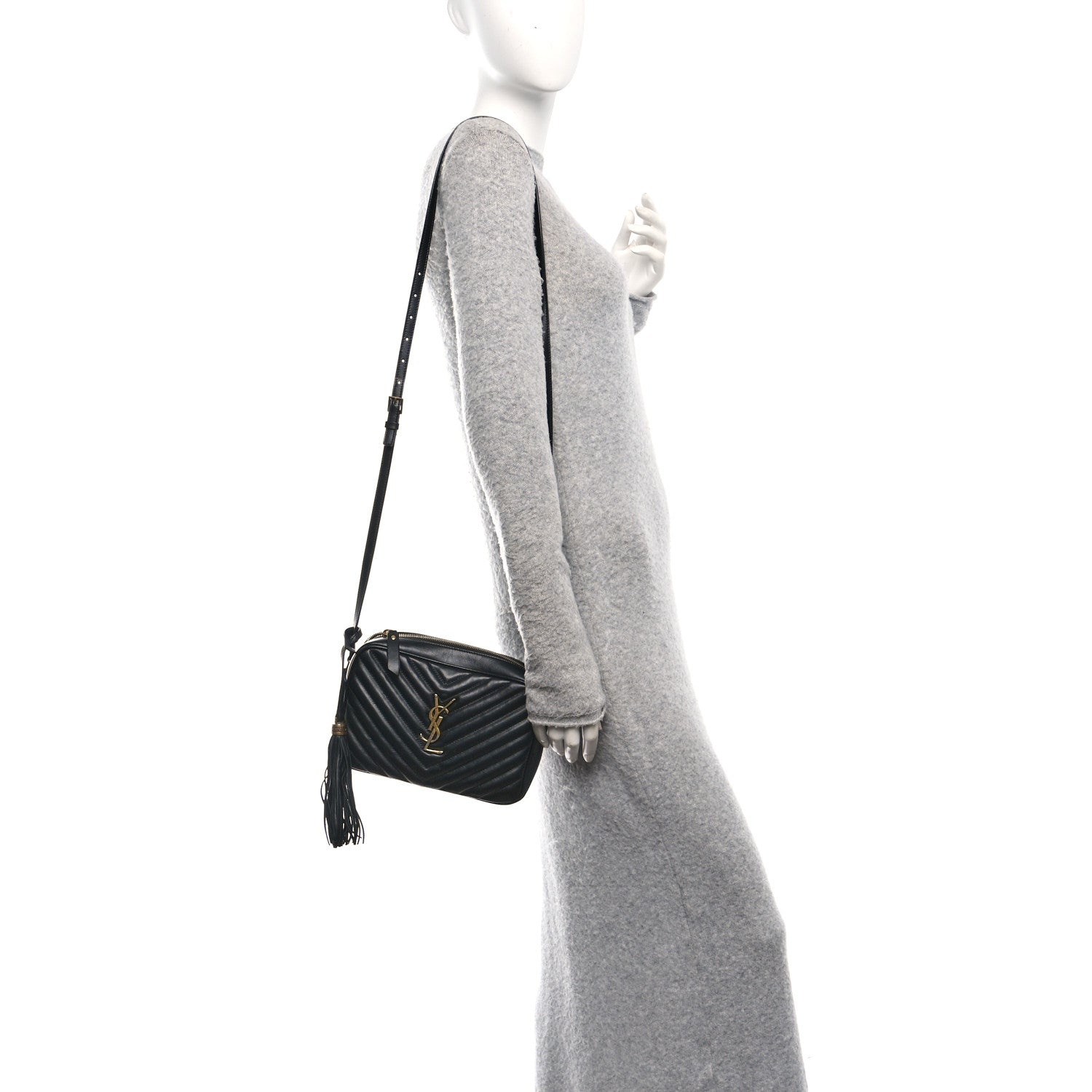 Calfskin Matelasse Monogram Lou Camera Bag Black