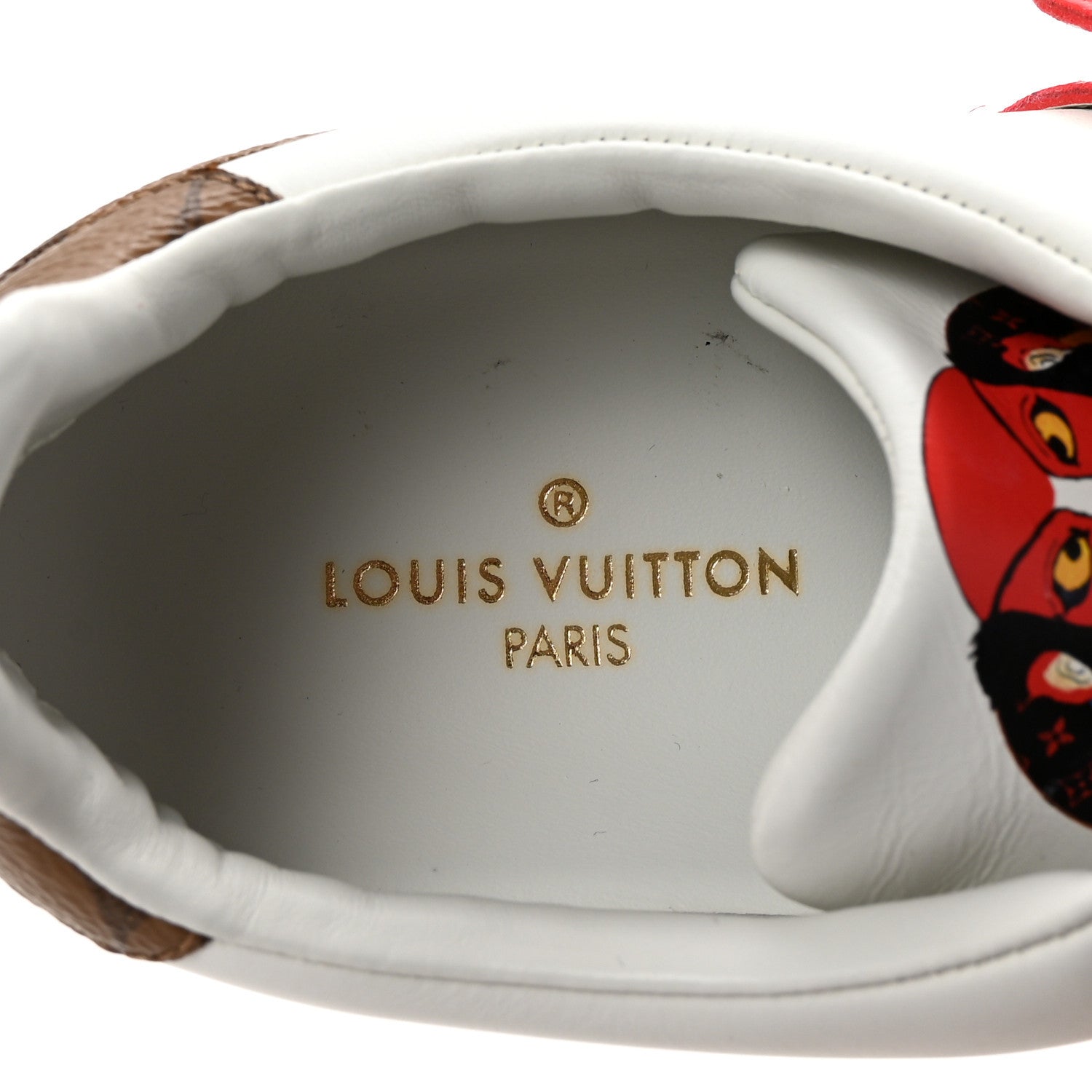 Calfskin Reverse Monogram Kabuki Low Top Sneakers 37 White