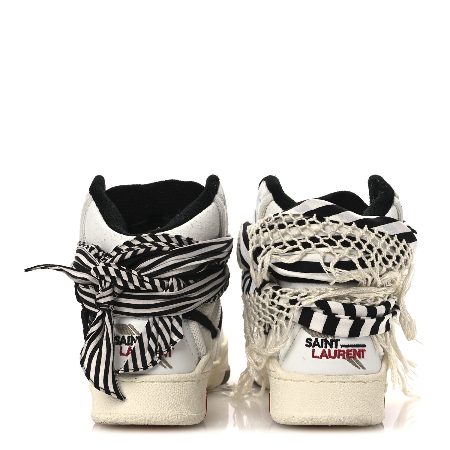Calfskin Smith High Top Sneakers 36 White Black